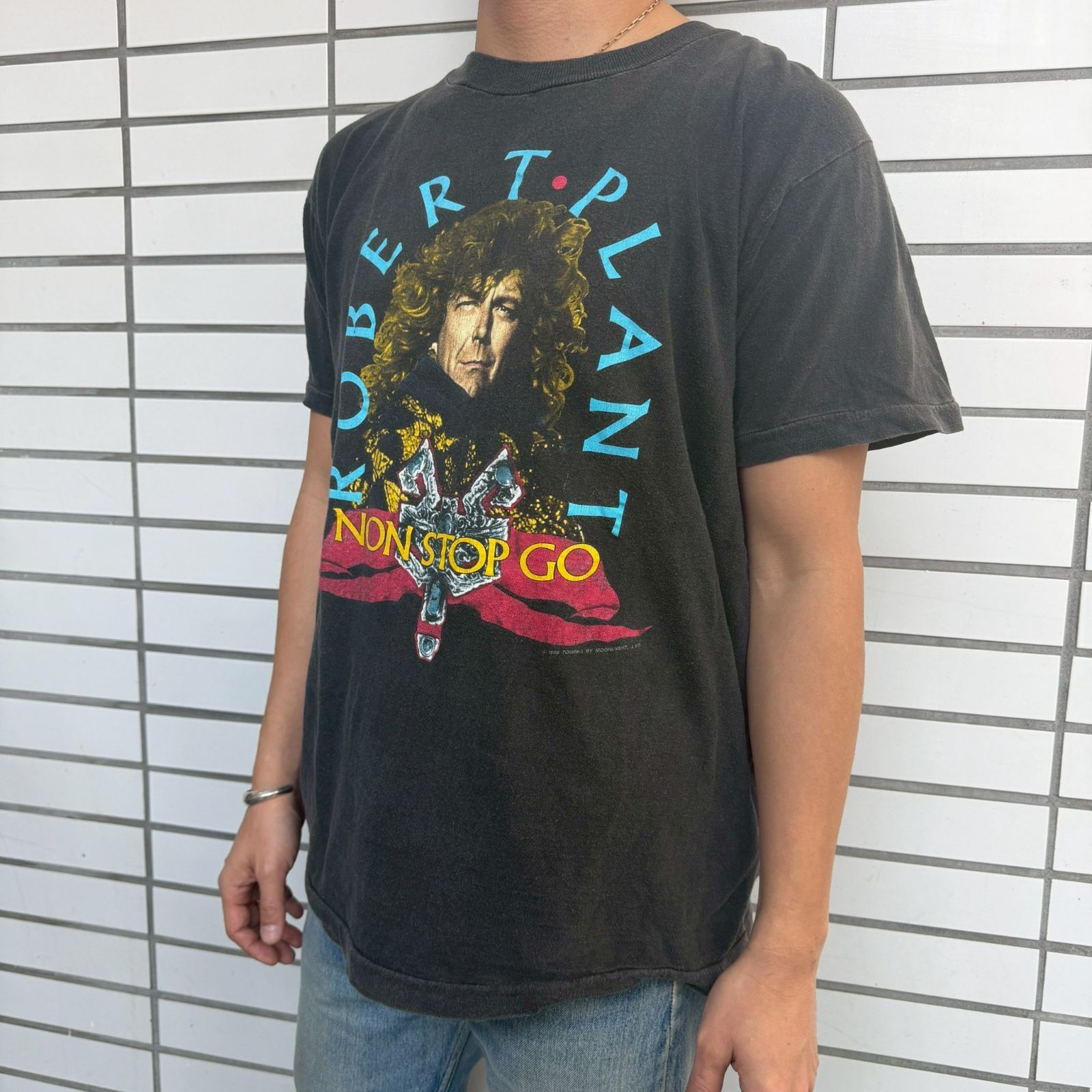 たつんビンテージ　80s ロバート・プラントワールドツアー　Tシャツ L 80年代ヴィンテージの Robert Plant（ロバートプラント）TOUR Tシャツ