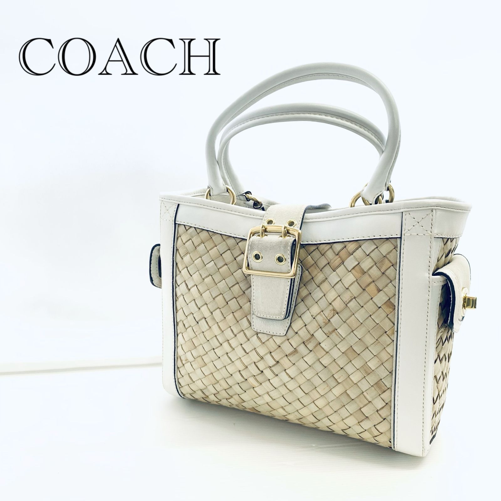 COACH コーチ ストローバッグ カゴバッグ サマー 4419 ナチュラル 