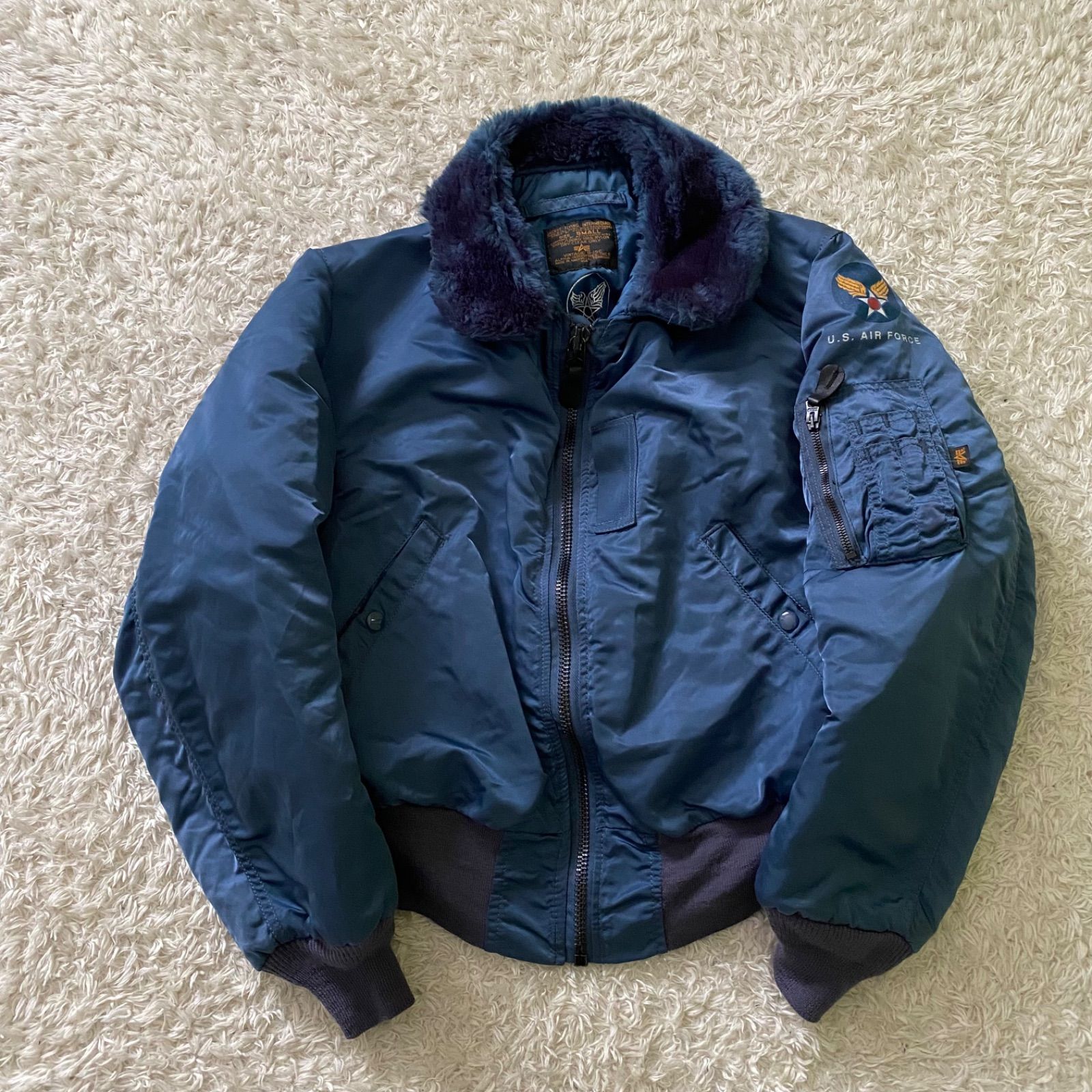 50s復刻☆ USA製 ALPHA B-15C ネイビー 38C312