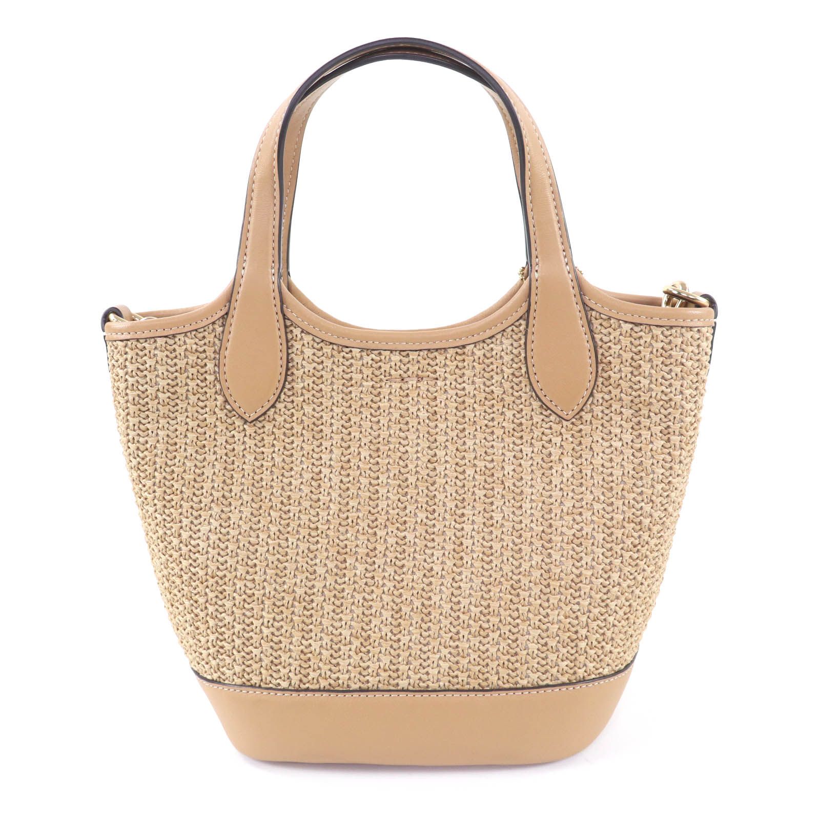 極美品☆COACH コーチ CR351 ハンナ バケット バッグ ストロー