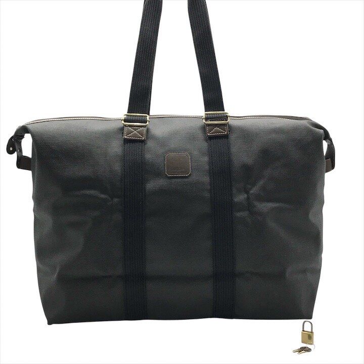 良品 Dunhill ダンヒル PVC レザー ボストン ハンド トート バッグ