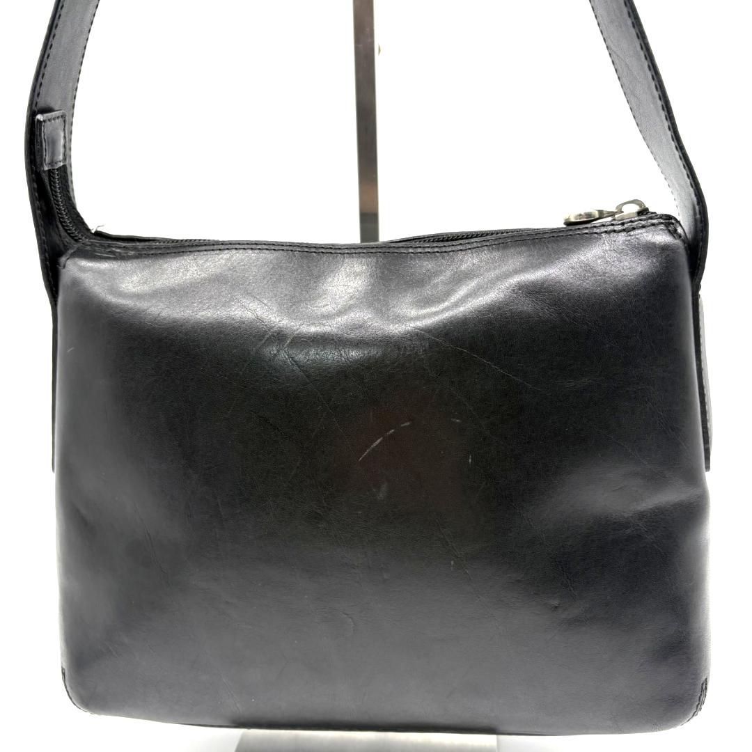 ヒロフ HIROFU レザー ショルダーバッグ ブラック ワンショルダー H