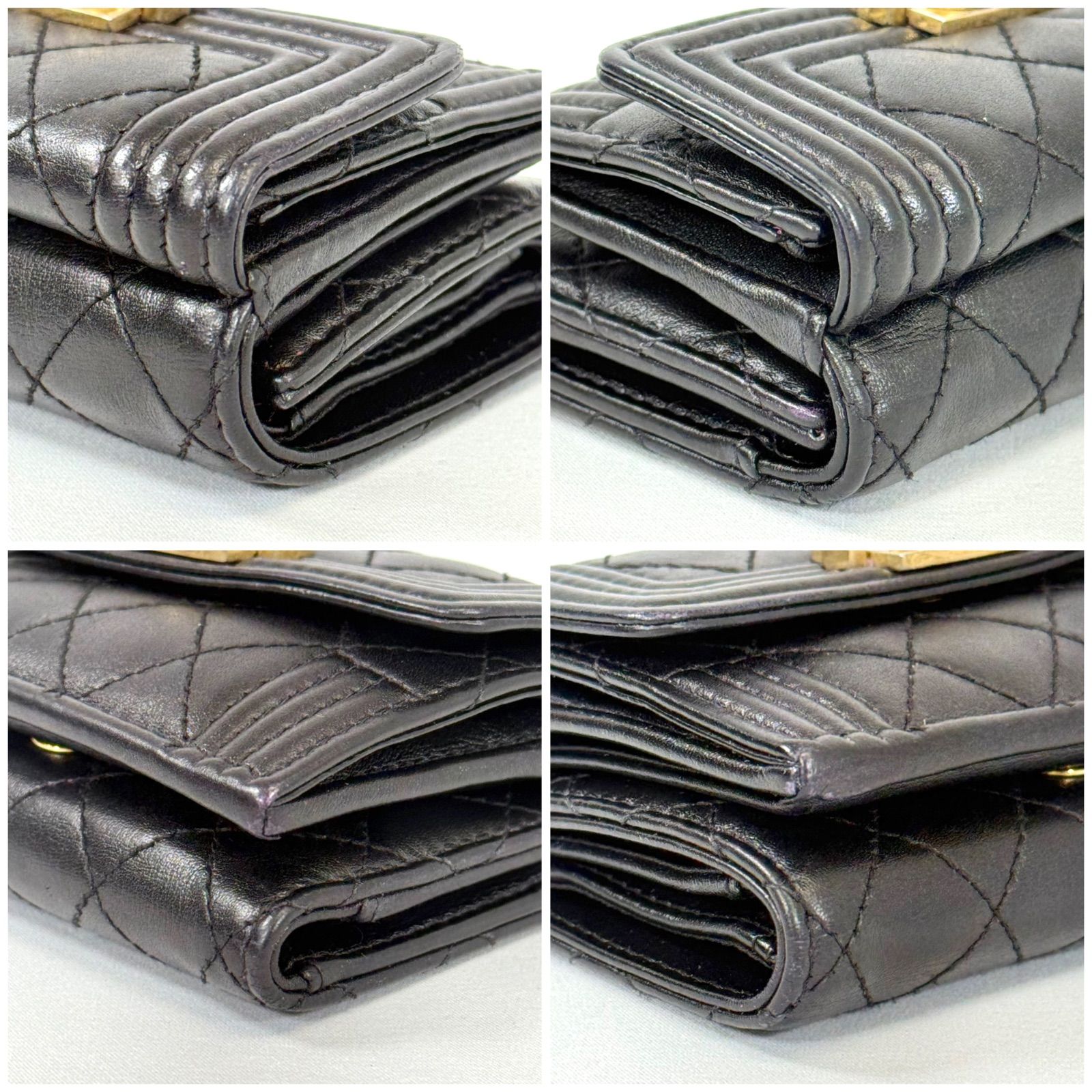 人気・美品】CHANEL シャネル ラムスキン ボーイシャネル コンパクト 