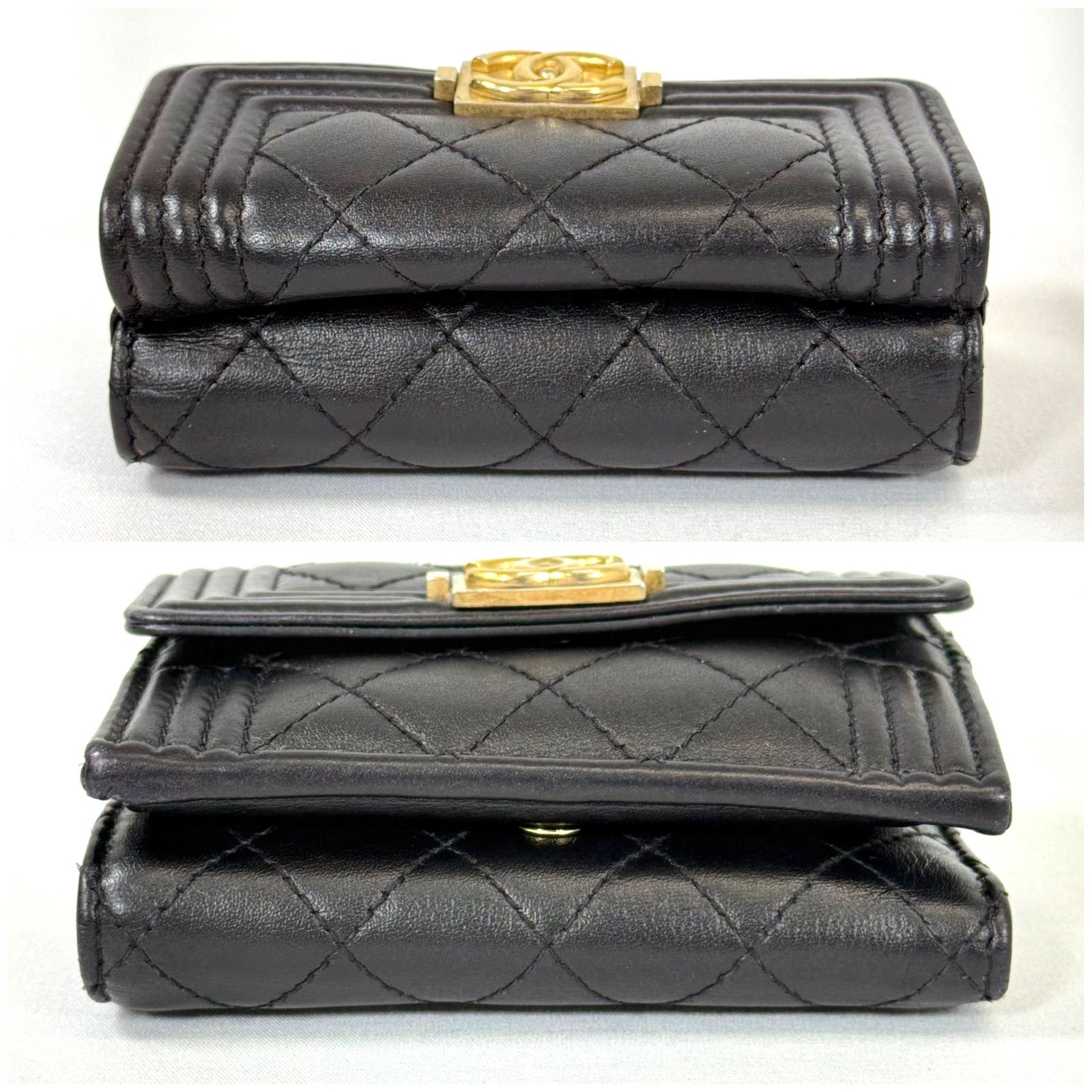 人気・美品】CHANEL シャネル ラムスキン ボーイシャネル コンパクト 
