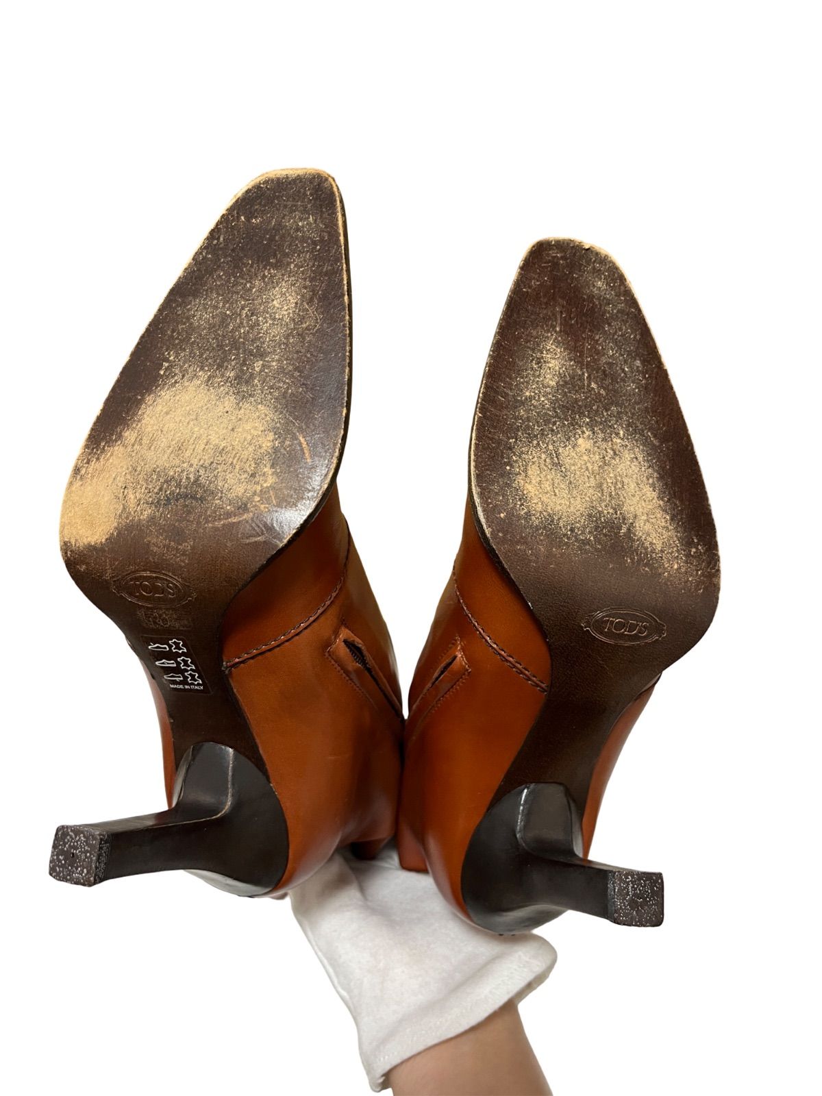 TOD'S トッズ ロングブーツ レザー ポインテッドトゥ ブラウン