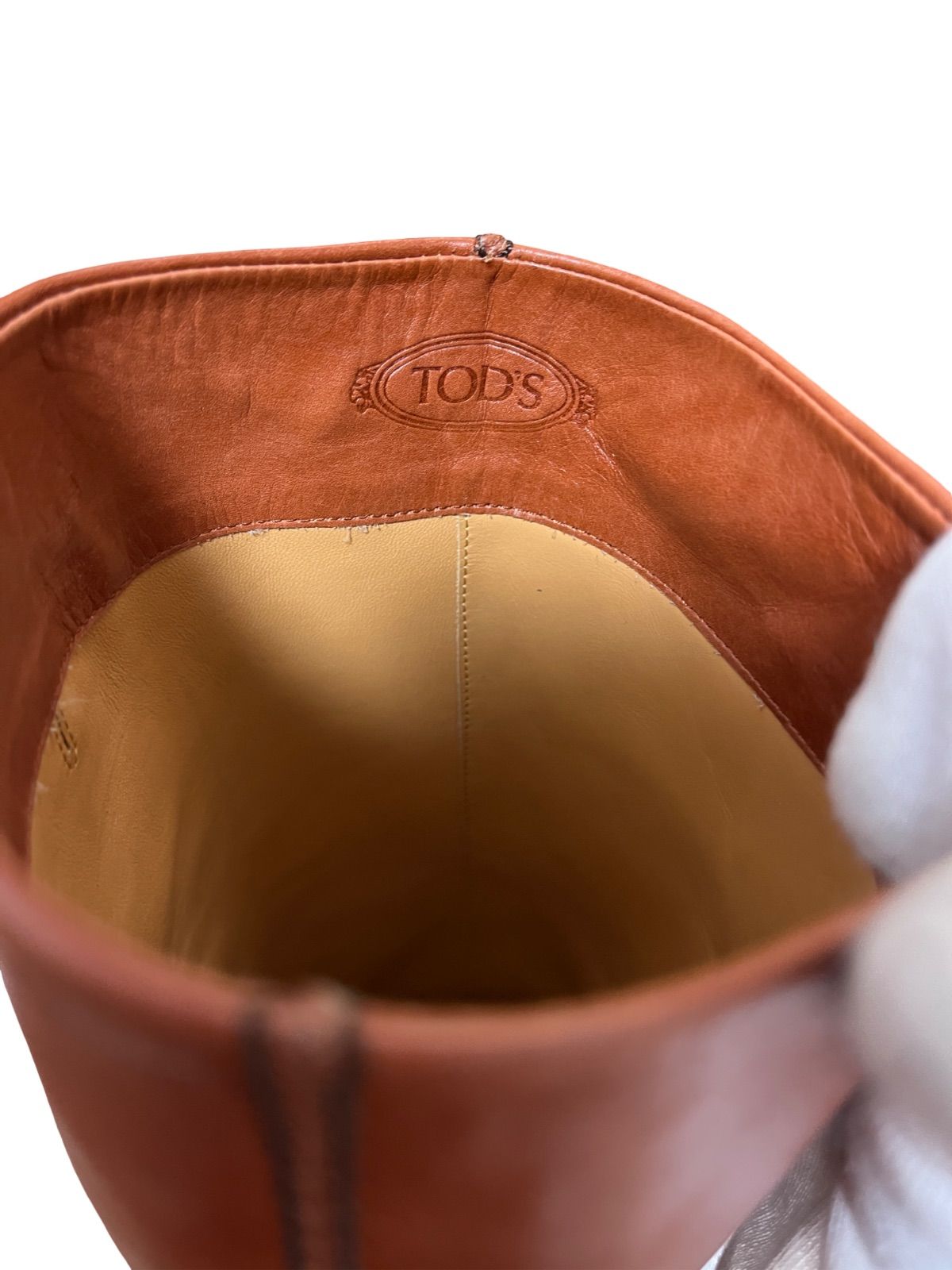 TOD'S トッズ ロングブーツ レザー ポインテッドトゥ ブラウン