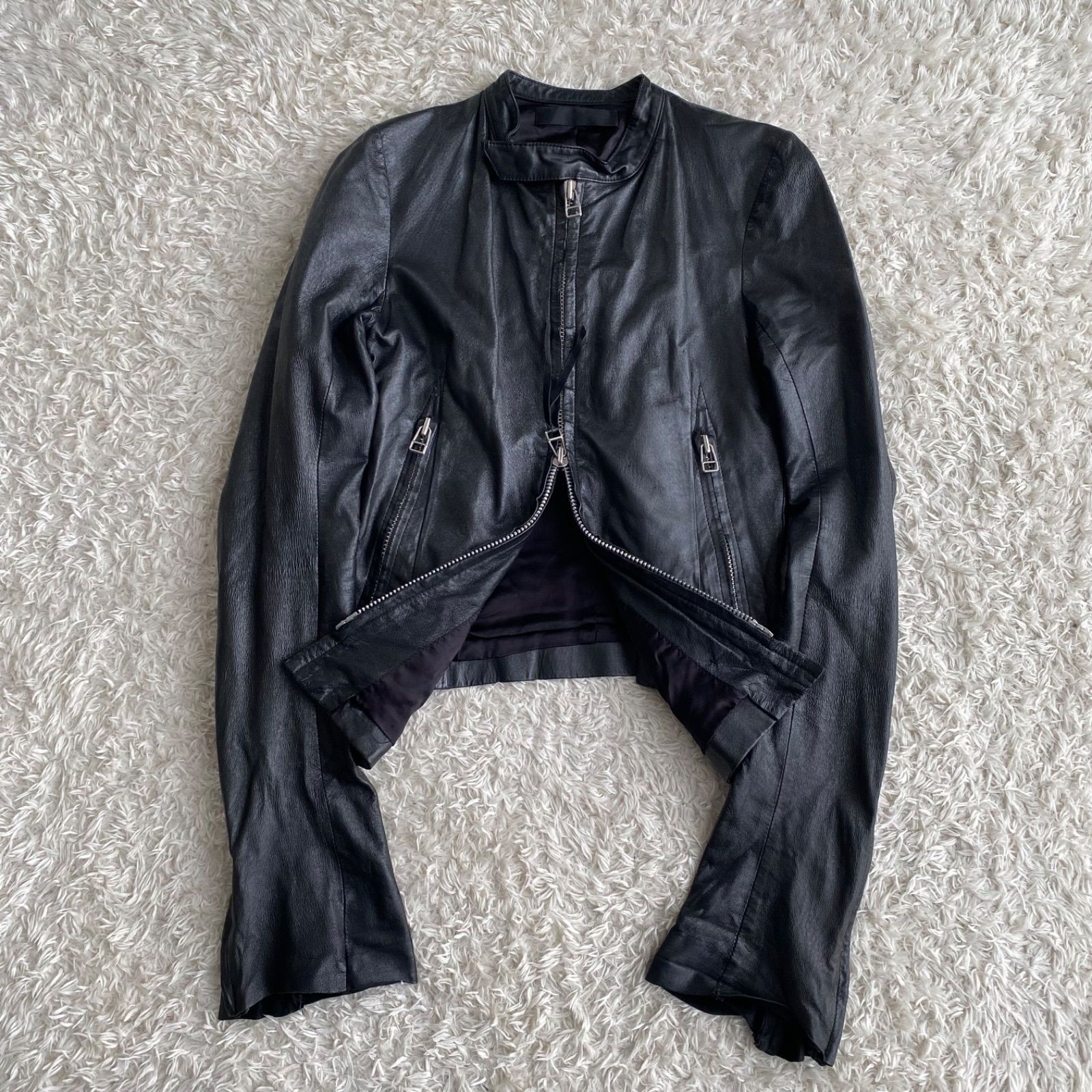 EKAM leather jacket エカム レザージャケット 変形 ダブルジップ
