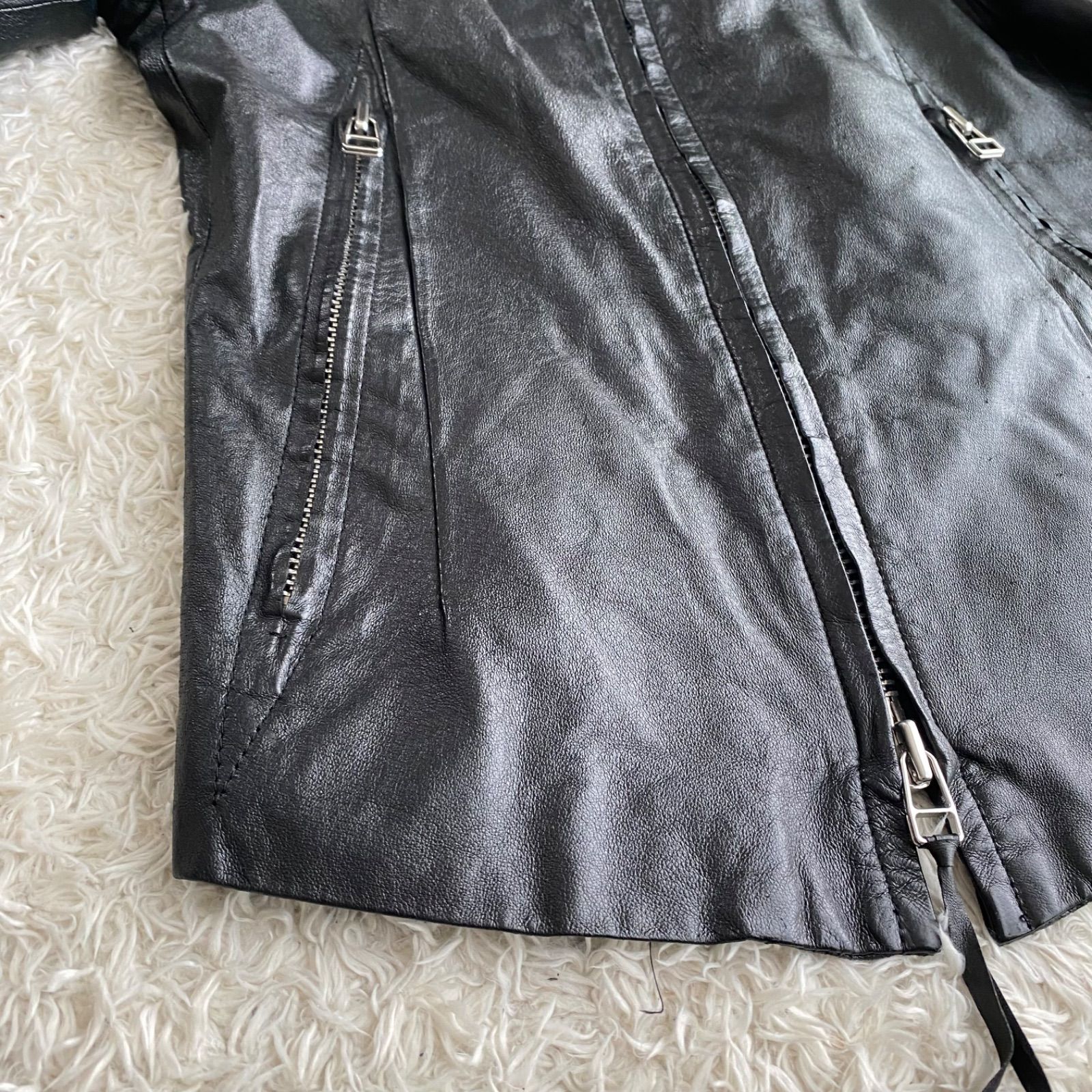 EKAM leather jacket エカム レザージャケット 変形 ダブルジップ