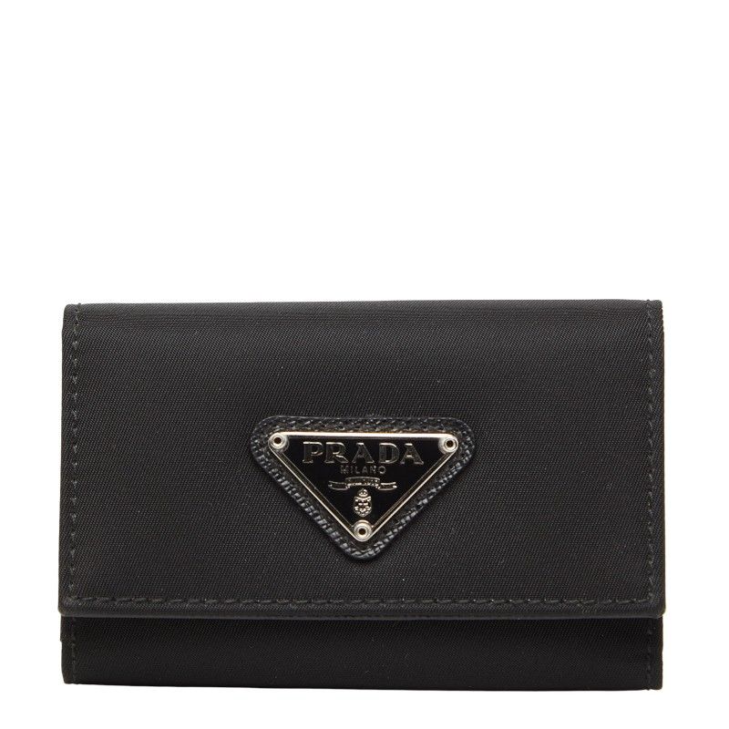 プラダ 三角ロゴプレート 6連 キーケース M222 ブラック ナイロン