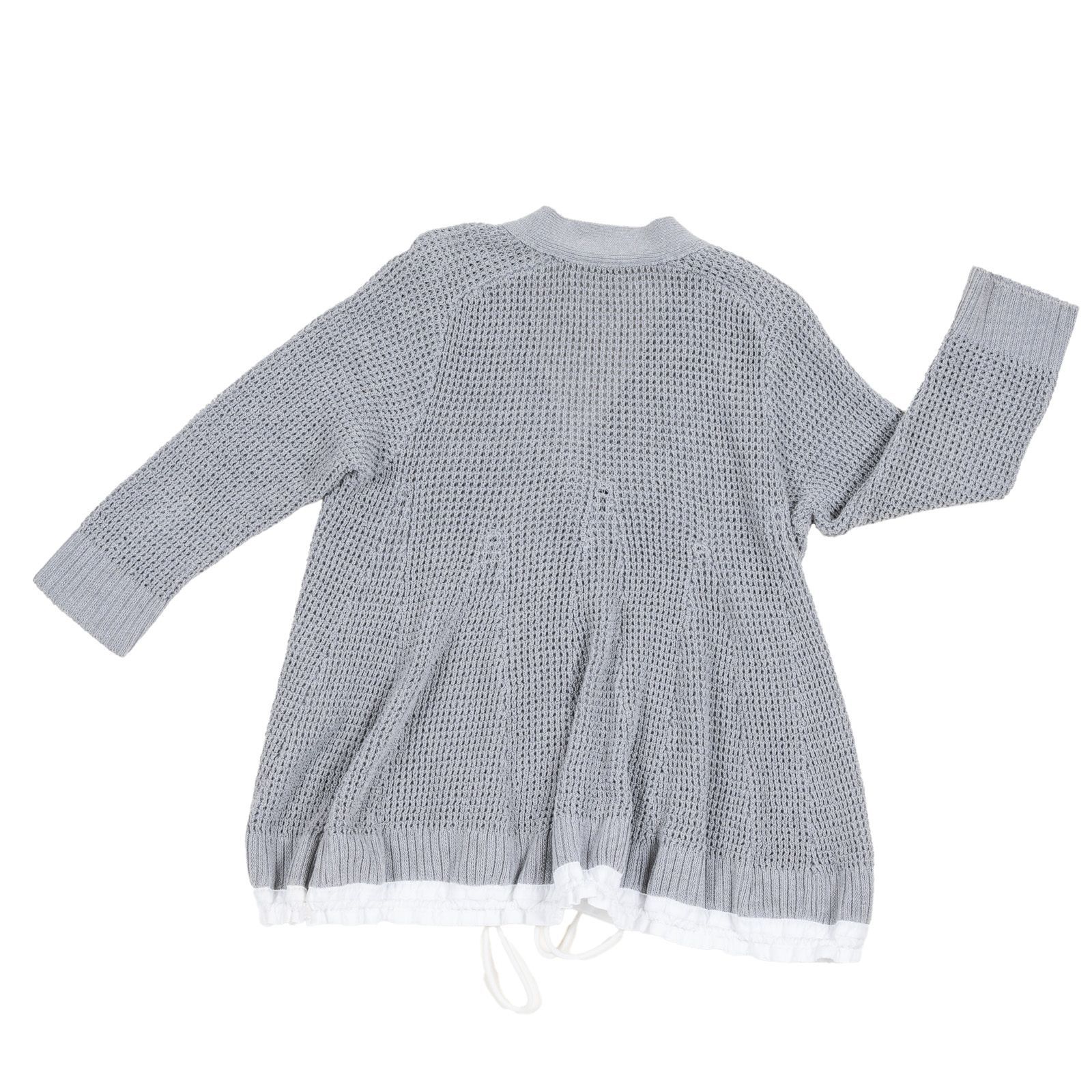 sacai luck メッシュ切替 ドローコード カーディガン グレー サイズ2