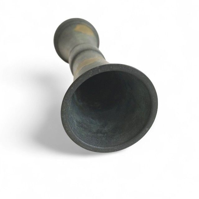 立鼓式 塗金銅花器 平安 秦蔵六造 銅製 銅器 花器 華道具 古美術