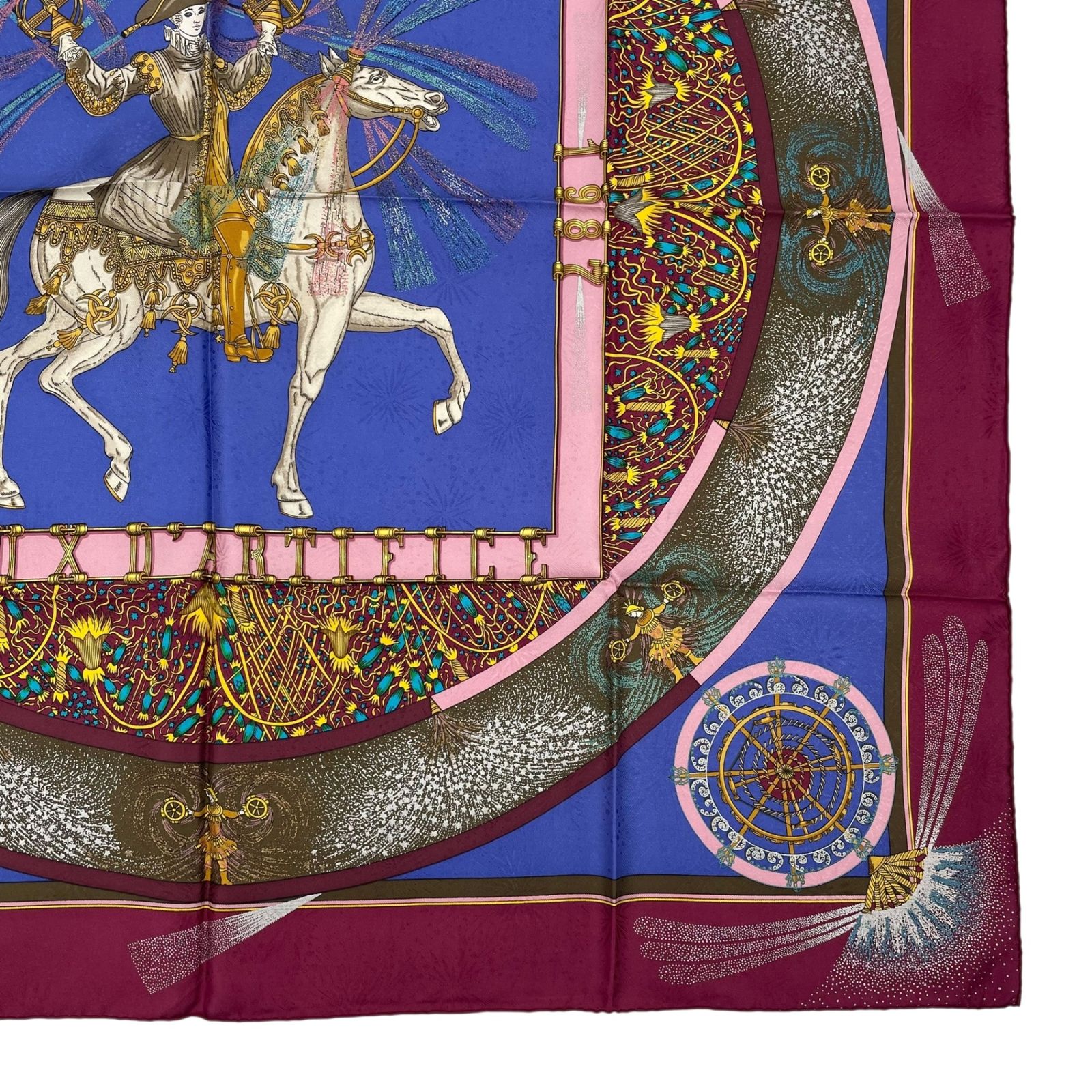 新品同様 HERMES エルメス スカーフ シルク カレ90 FEUX D'ARTIFICE