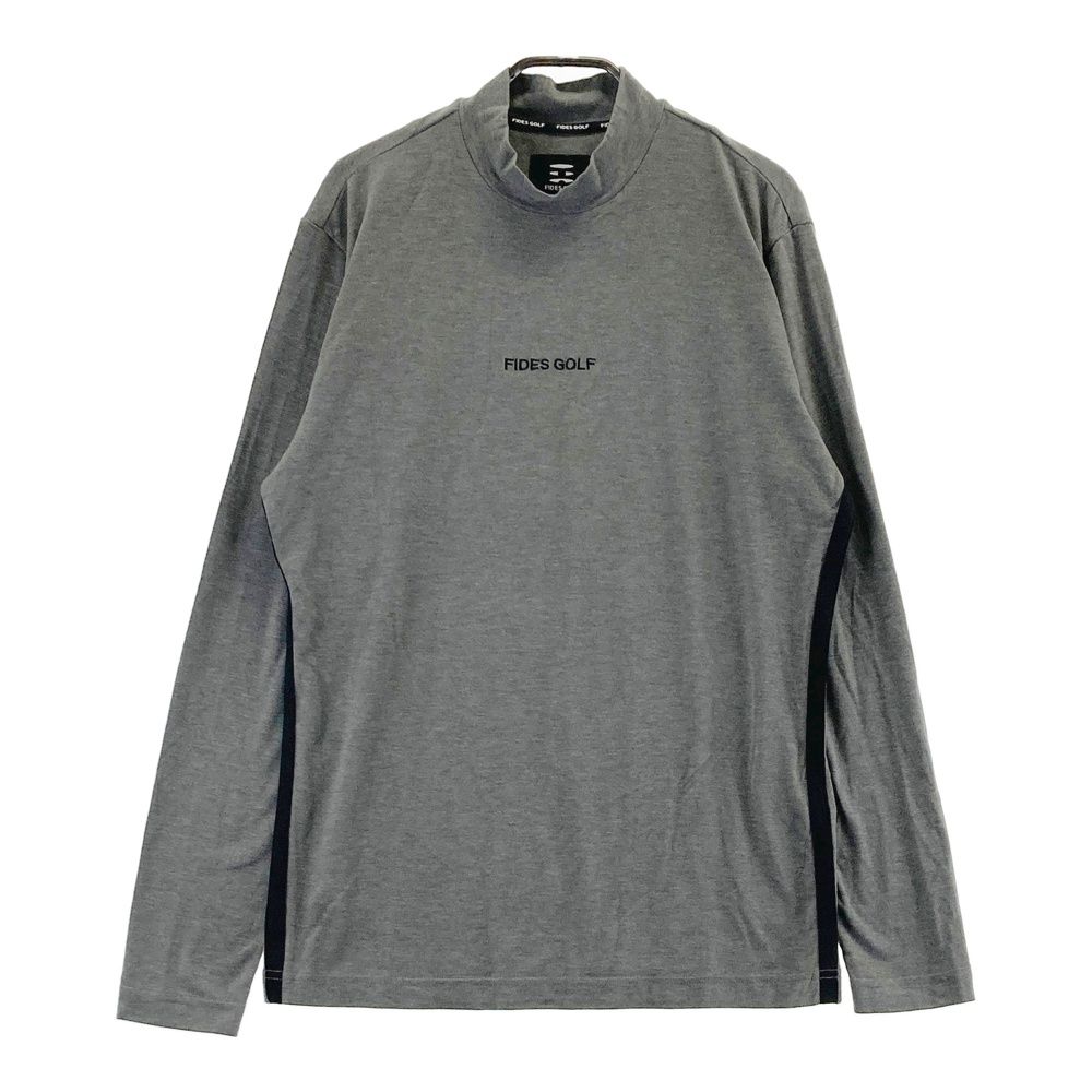 サイズ：M FIDES GOLF フィデスゴルフ バイカラー モックネック長袖T