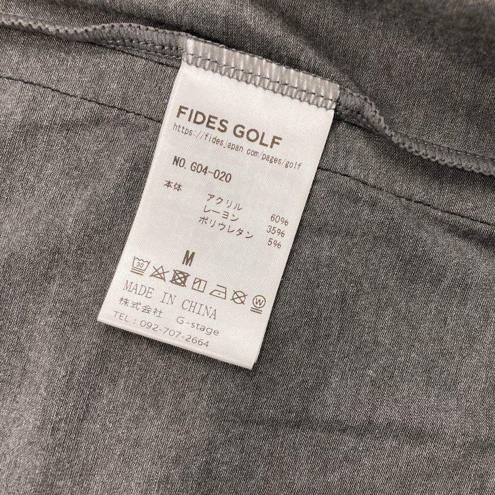 サイズ：M FIDES GOLF フィデスゴルフ バイカラー モックネック長袖T