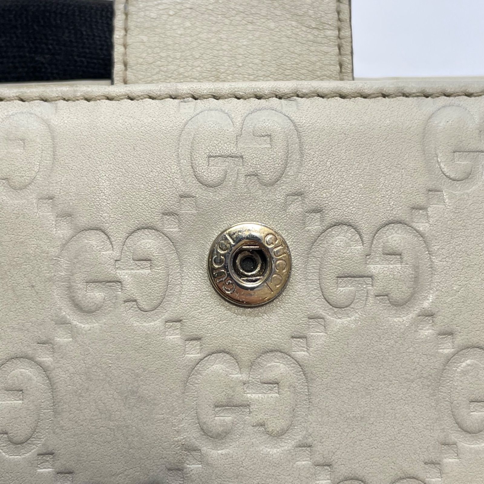 3460 GUCCI グッチ 長財布 シマレザー Wホック ベージュ系 ハートロゴ 