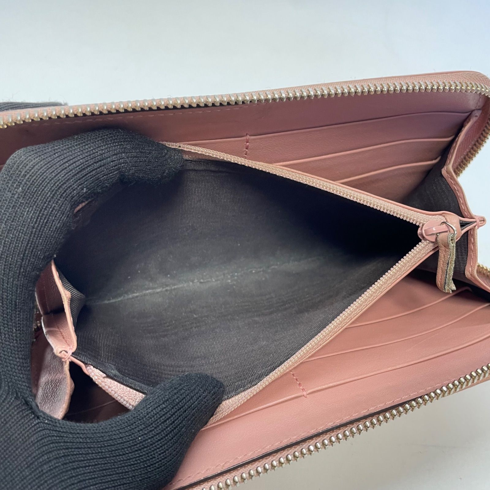 3191 GUCCI グッチ 長財布 ラウンドファスナー GG マイクロ シマ