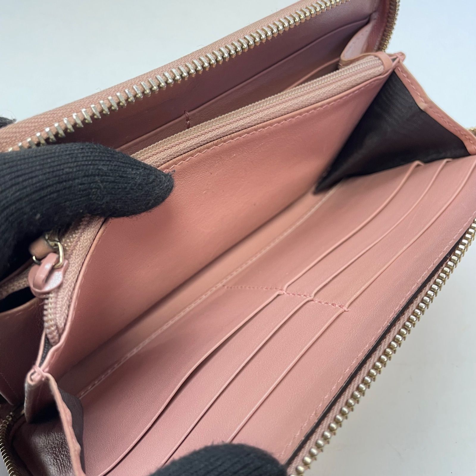 3191 GUCCI グッチ 長財布 ラウンドファスナー GG マイクロ シマ