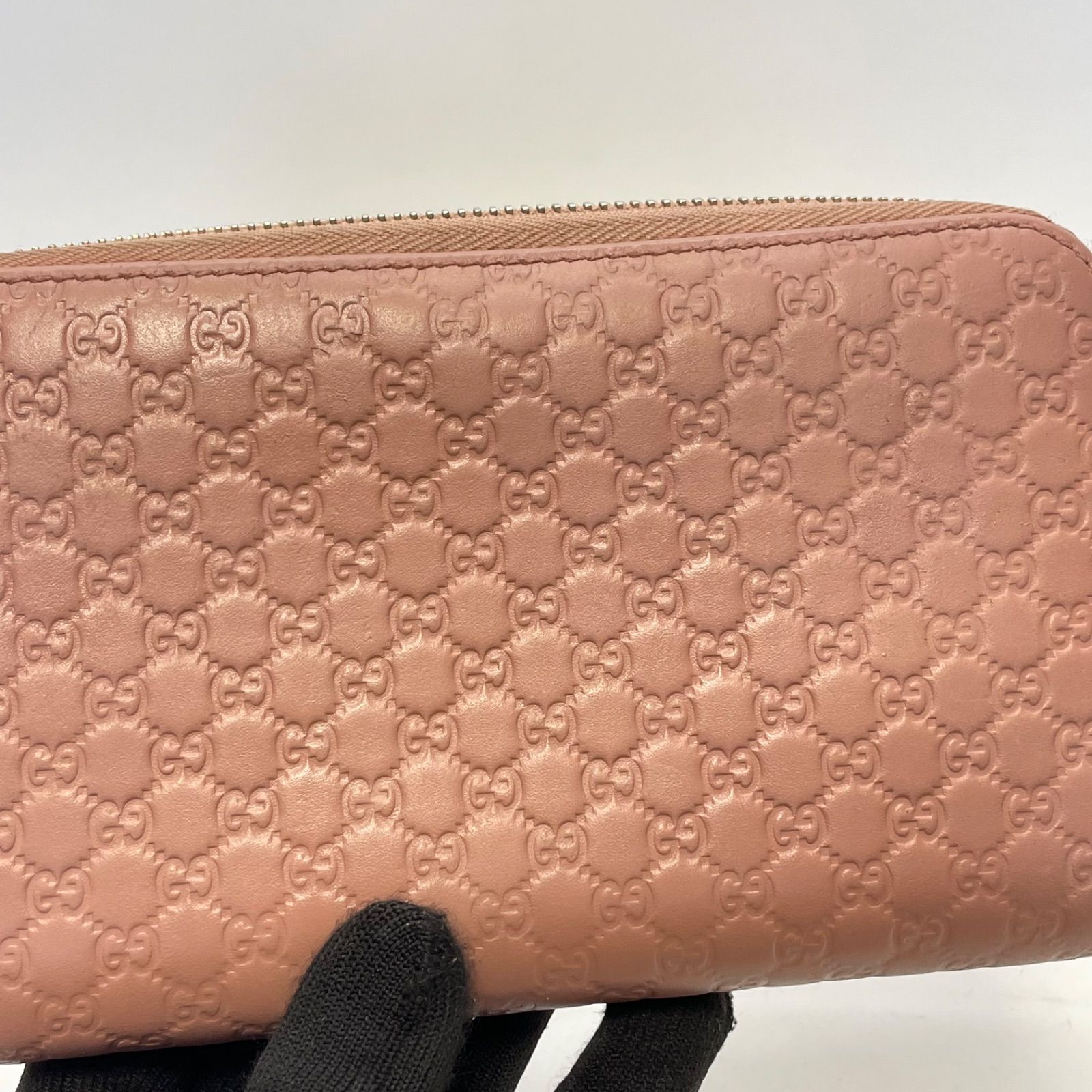 3191 GUCCI グッチ 長財布 ラウンドファスナー GG マイクロ シマ