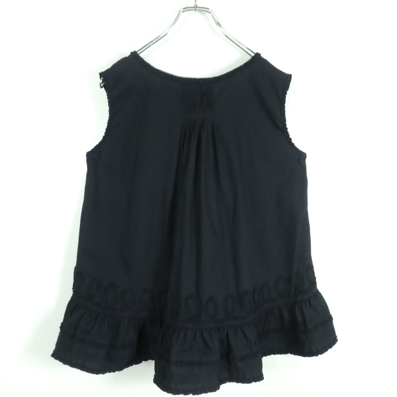 美品】カネコイサオ☆フリルたっぷり♪ピンタック ノースリーブ