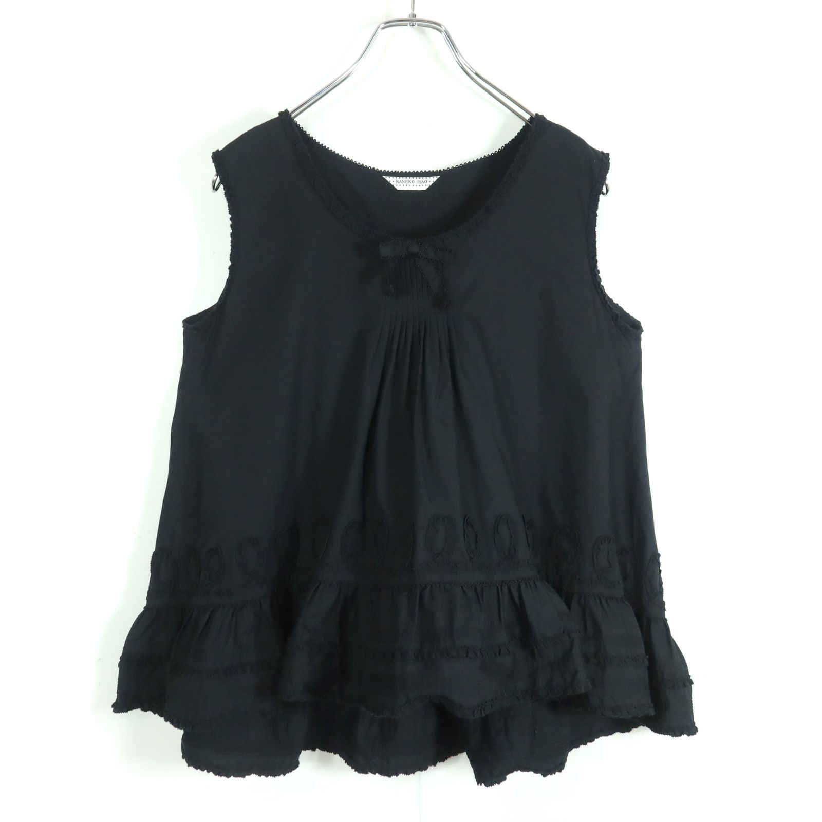 美品】カネコイサオ☆フリルたっぷり♪ピンタック ノースリーブ