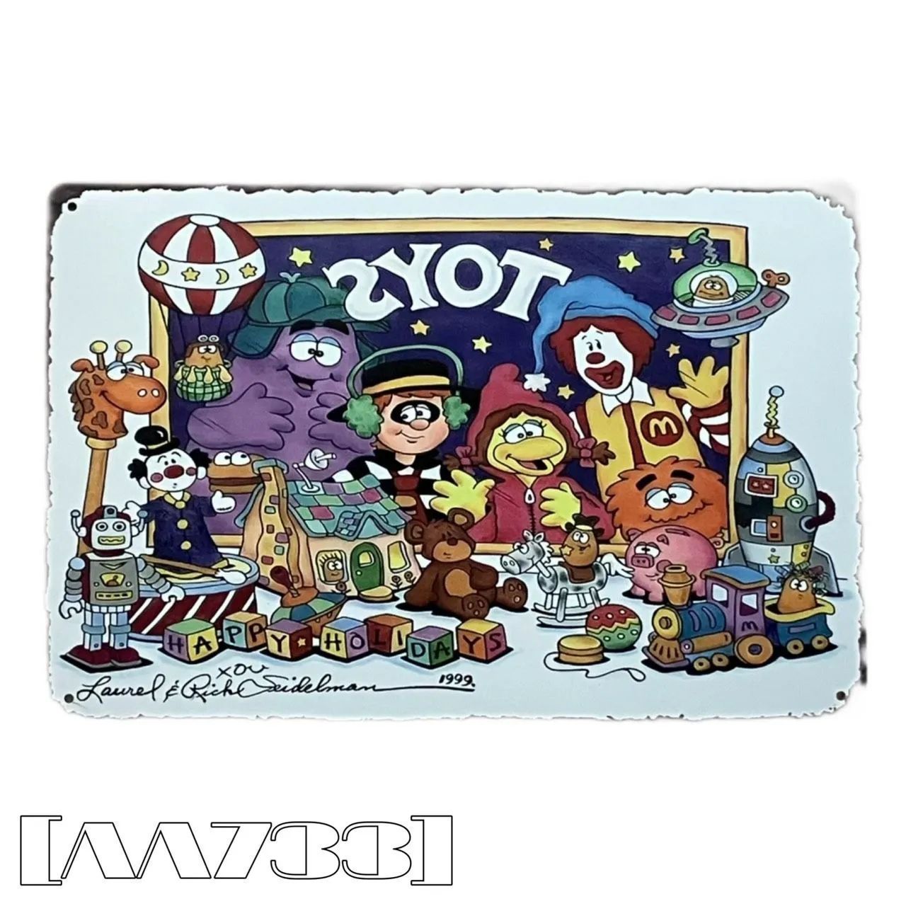 AA733］ブリキ看板 マクドナルド キャラクター ファストフード