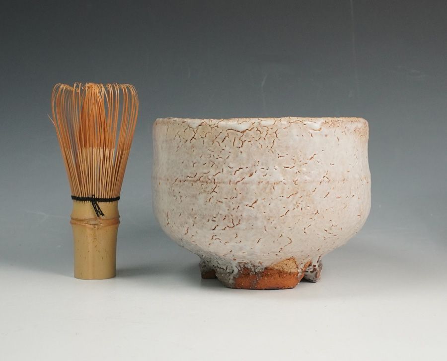 大和保男 萩割高台茶碗 共箱 茶道具 - メルカリ