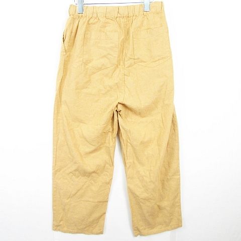 サマンサモスモス SM2 イージー ワイドパンツ 麻 綿 F イエロー