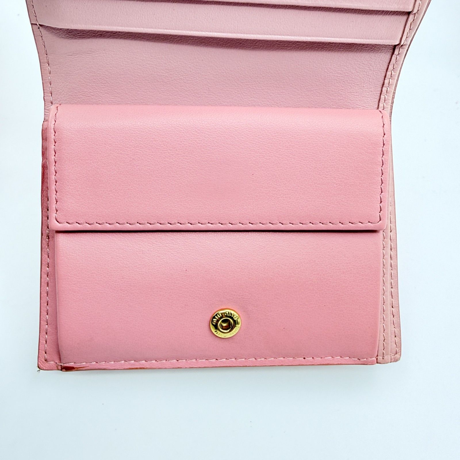 Miumiu 財布 ピンク リボン miumiu リボン バイカラー二つ折り財布