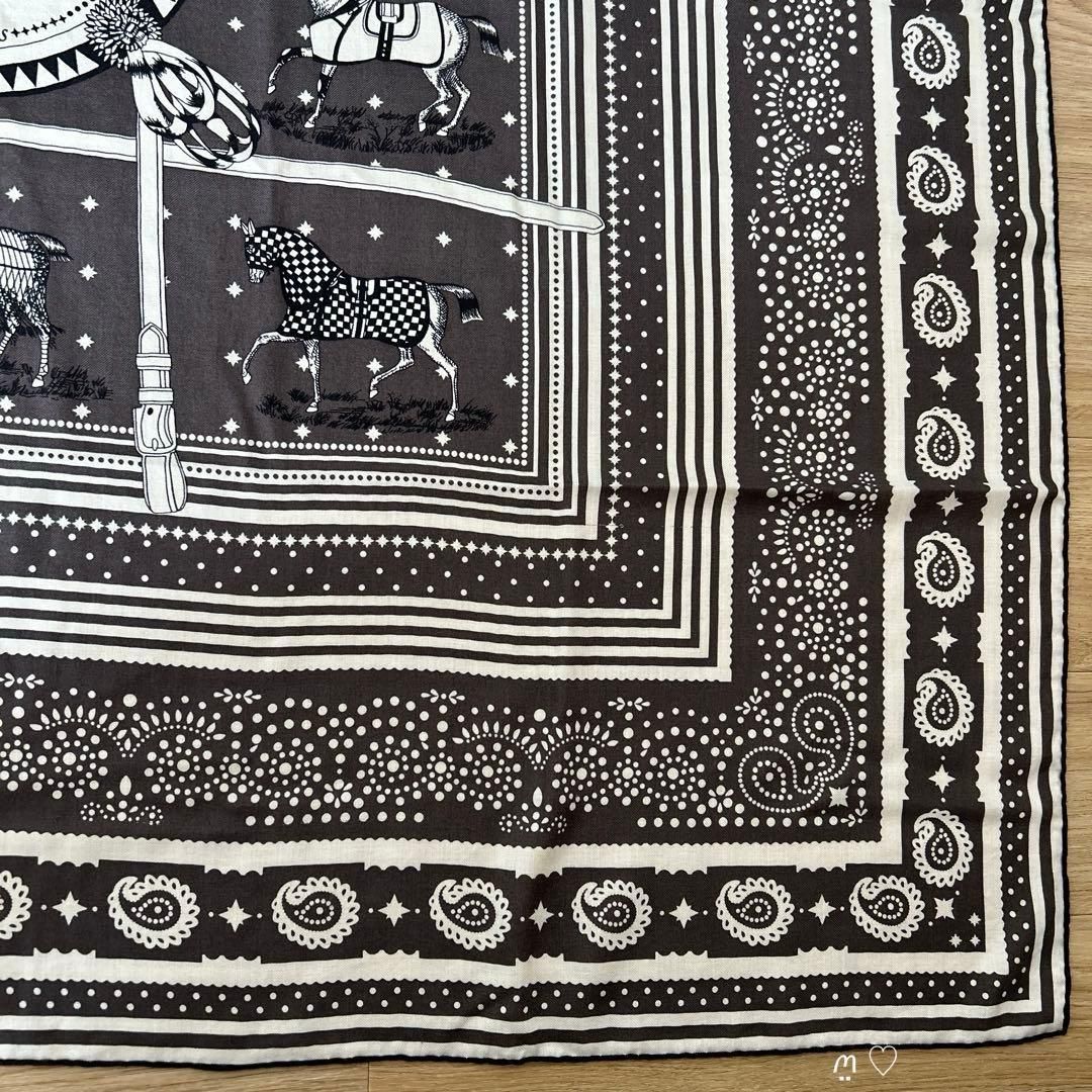HERMES エルメス カレジェアン140 馬着バンダナ カシシル グリトープ