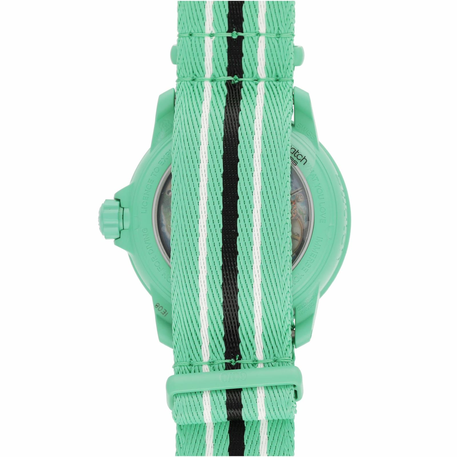  ブランパン × スウォッチ 時計 インディアン オーシャン SO35I100C グリーン文字盤 自動巻き BLANCPAIN X SWATCH INDIAN OCEAN ダイバーズ インディアン オーシャン タートルネック 自動巻き時計 腕時計(アナログ)