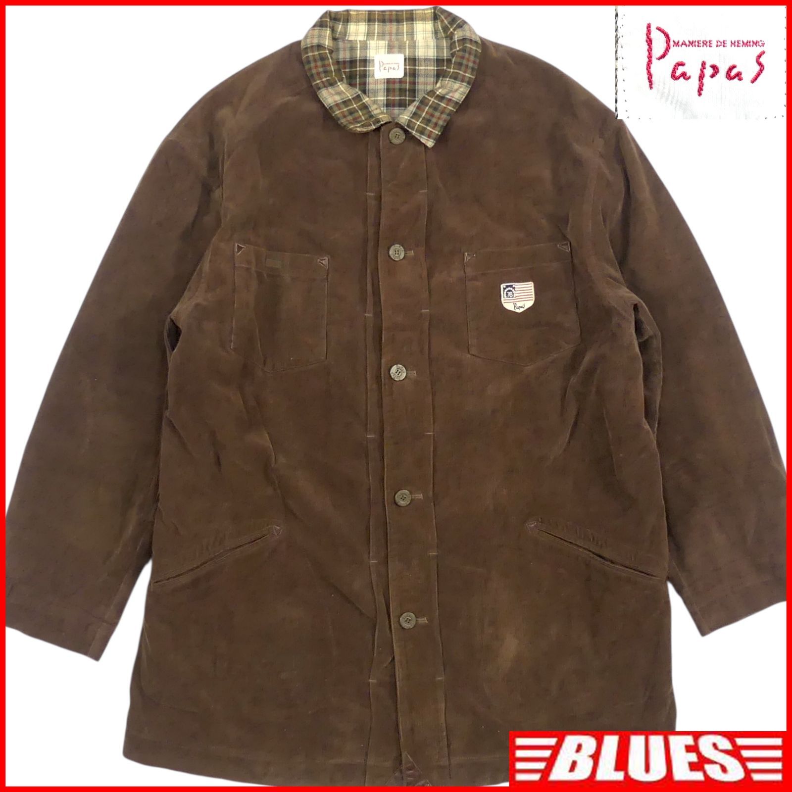 Papas パパス コーデュロイジャケット L ブルゾン 茶 古着 メンズ 
