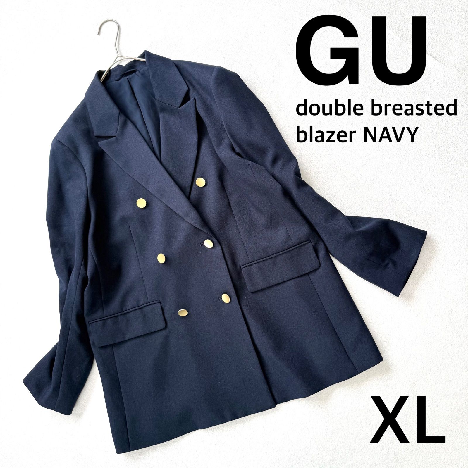 極美品未使用級・XL✨GU ジーユー ダブルブレストブレザー 紺 極美品未使用級・XL✨GU ジーユー ダブルブレストブレザー 紺