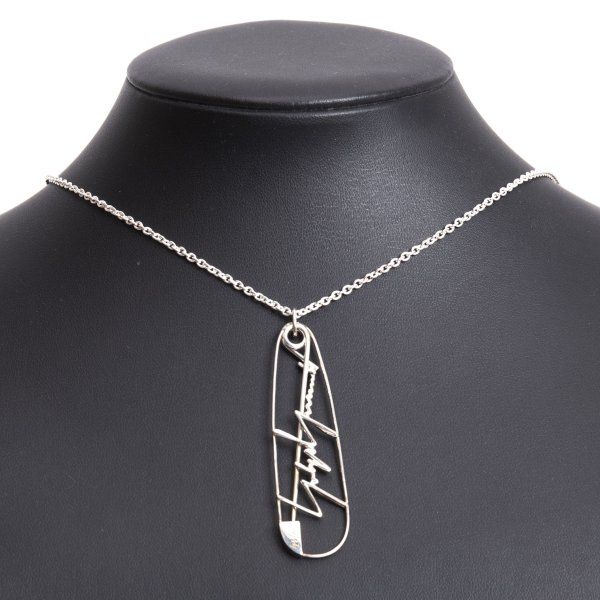 ヨウジヤマモト プールオム　セーフティピンシグネチャーロゴネックレス シルバー yohji yamamoto - pour homme | SAFETY PIN PD / ネックレス・ピン