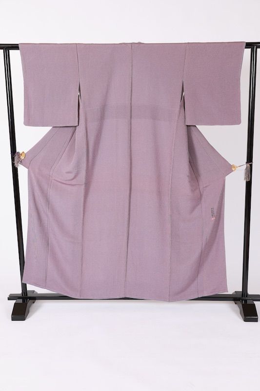 江戸小紋 新品未使用品 紫濃淡 毛万筋 引き彫り 住田 服部 B1423