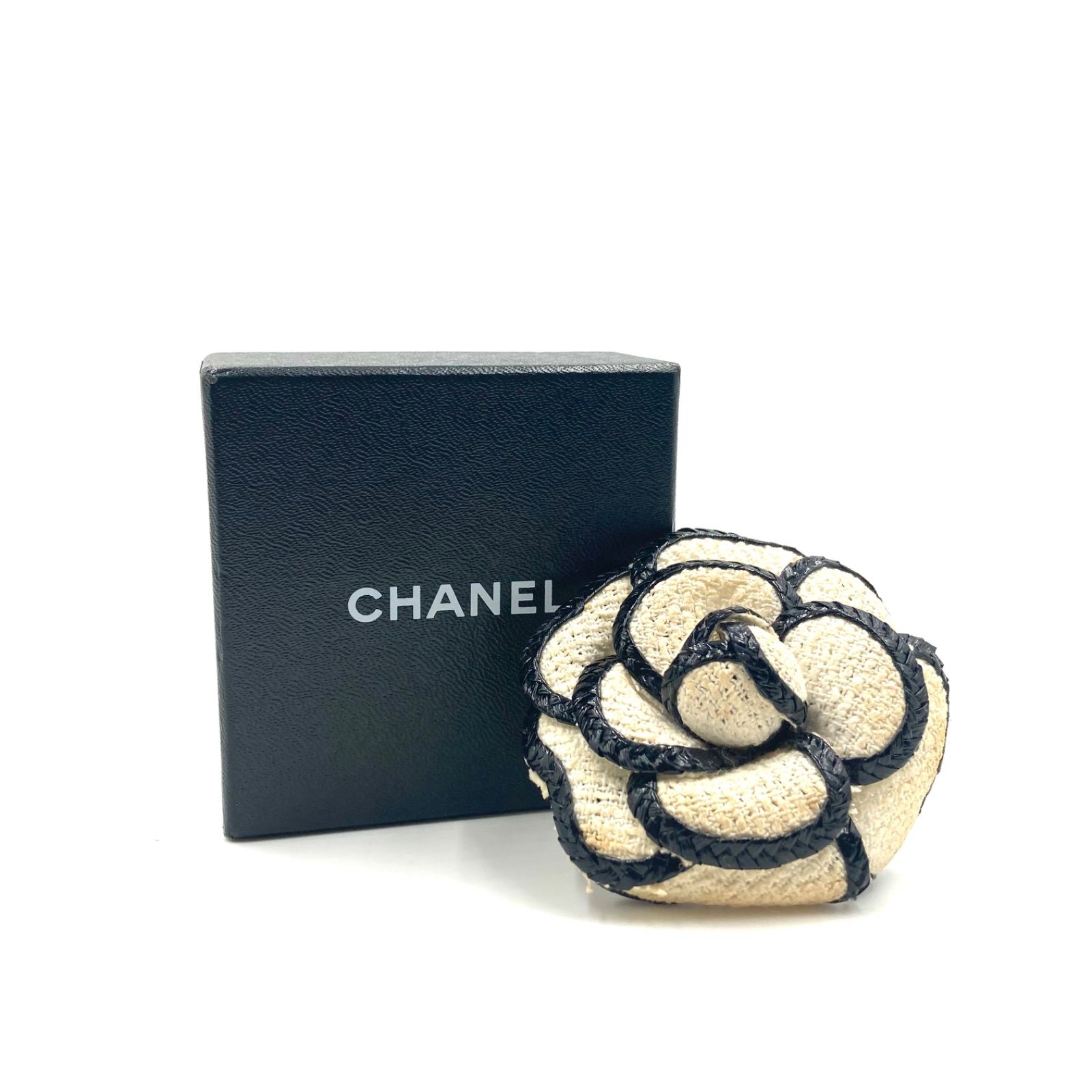 CHANEL シャネル カメリア コサージュ ブローチ ツイード生地 椿の花