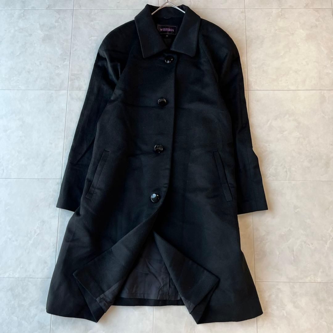 美品 WISTERIA カシミヤ100% ロングコート 黒 11 レディース - メルカリ