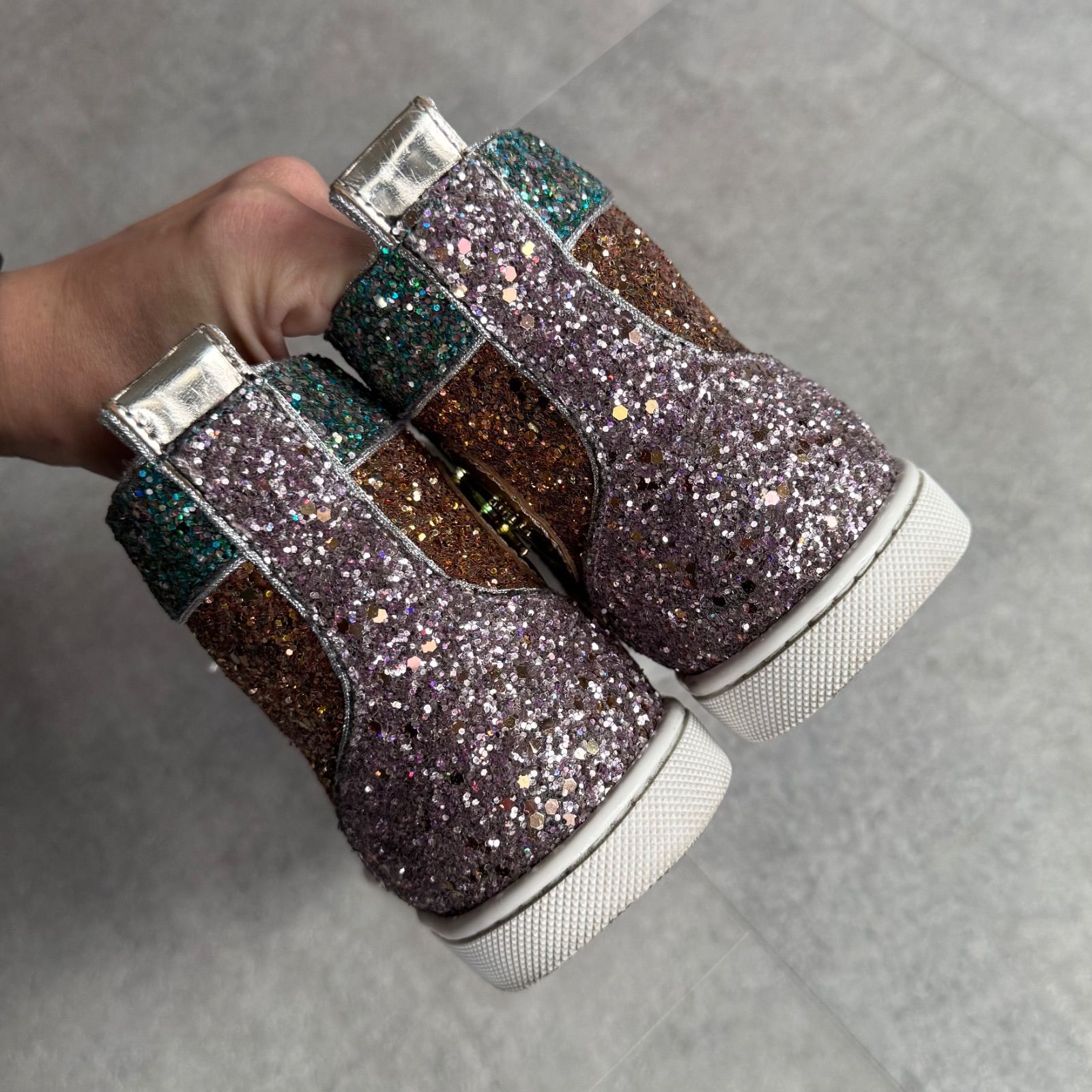 Christian Louboutin クリスチャンルブタン グリッターハイカット 