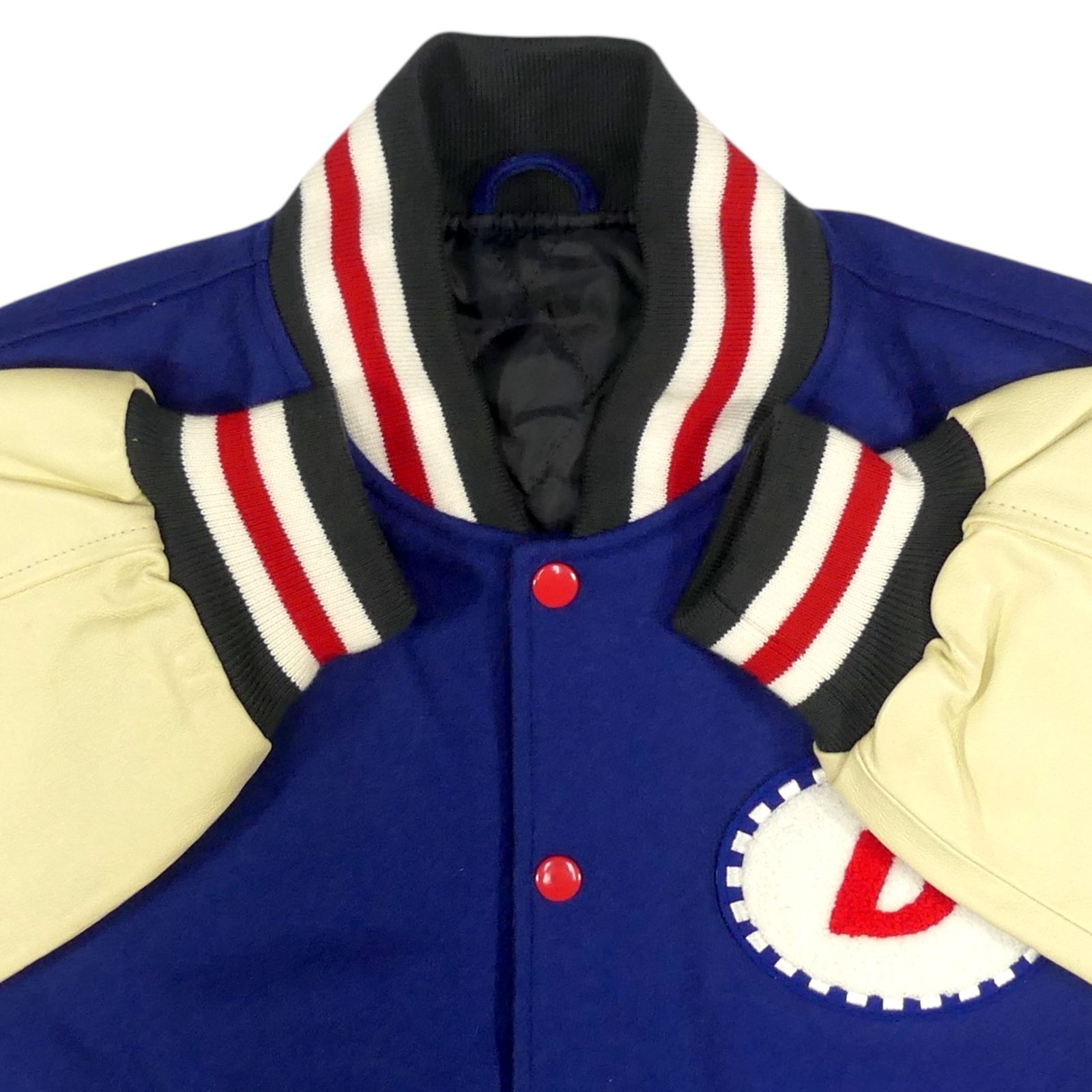 非売品 リポビタンD 抽プレ スタジャン L 古着 レザー 青 ワッペン 
