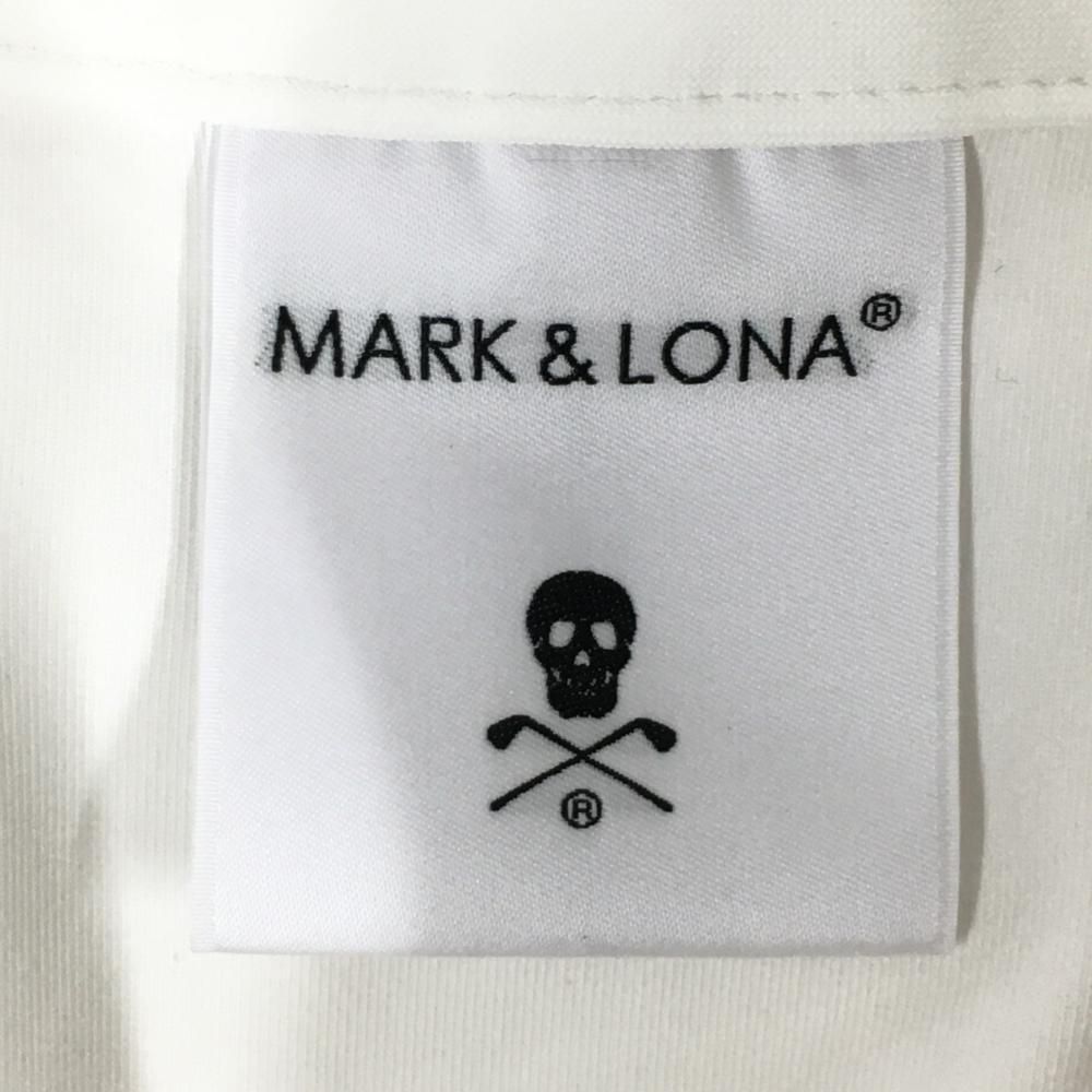 美品】マークアンドロナ スカート 白×黒 ストレッチ 裾ロゴ レディース