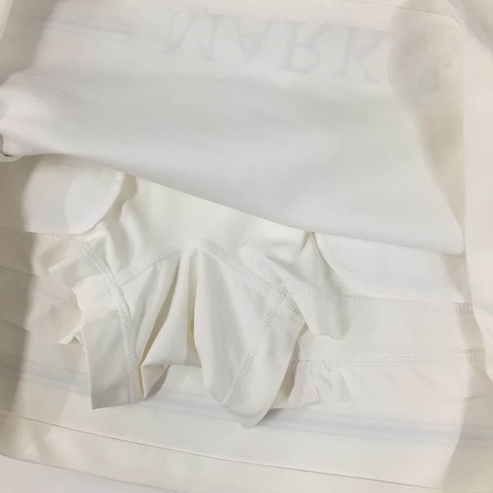 美品】マークアンドロナ スカート 白×黒 ストレッチ 裾ロゴ レディース