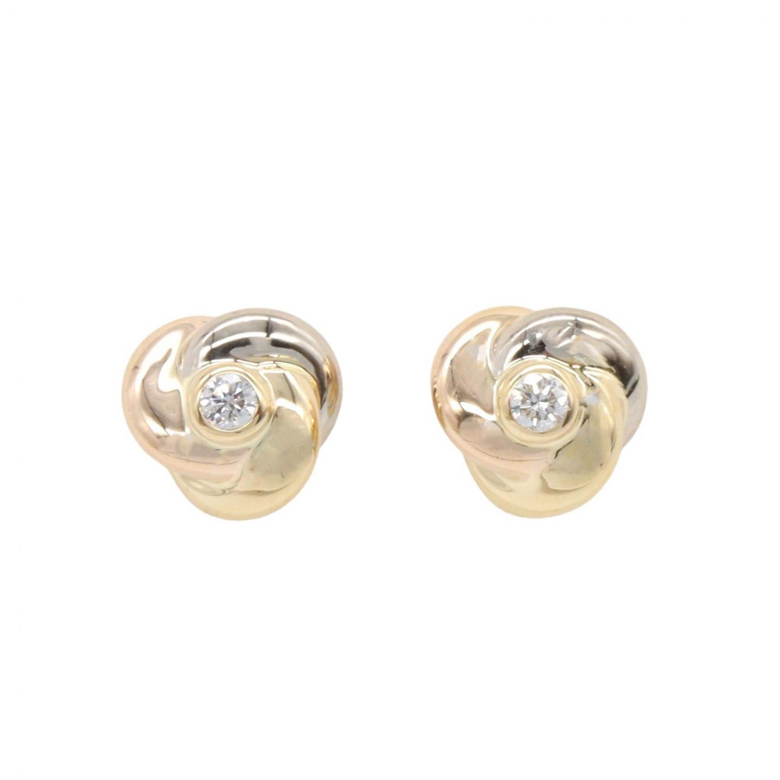 カルティエ CARTIER ピアス ベビートリニティ ダイヤ ピアス K18