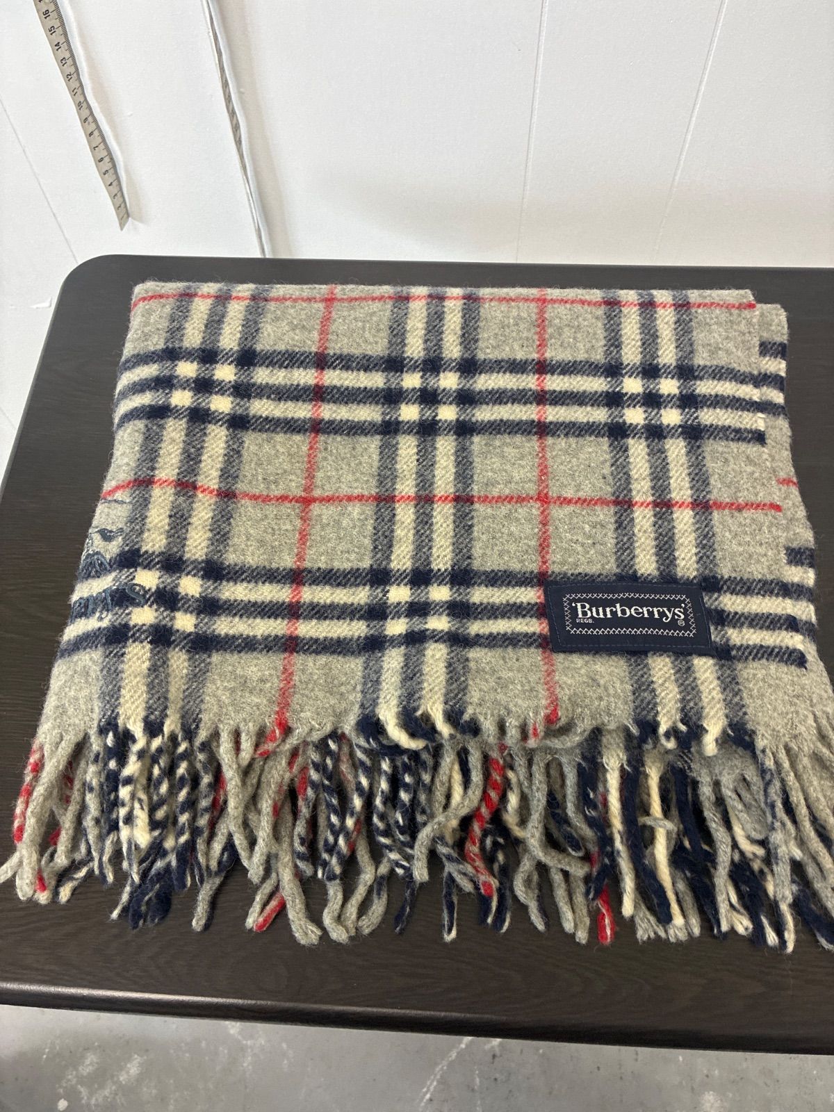 BURBERRY バーバリー グレー ノバチェック ウール ストール