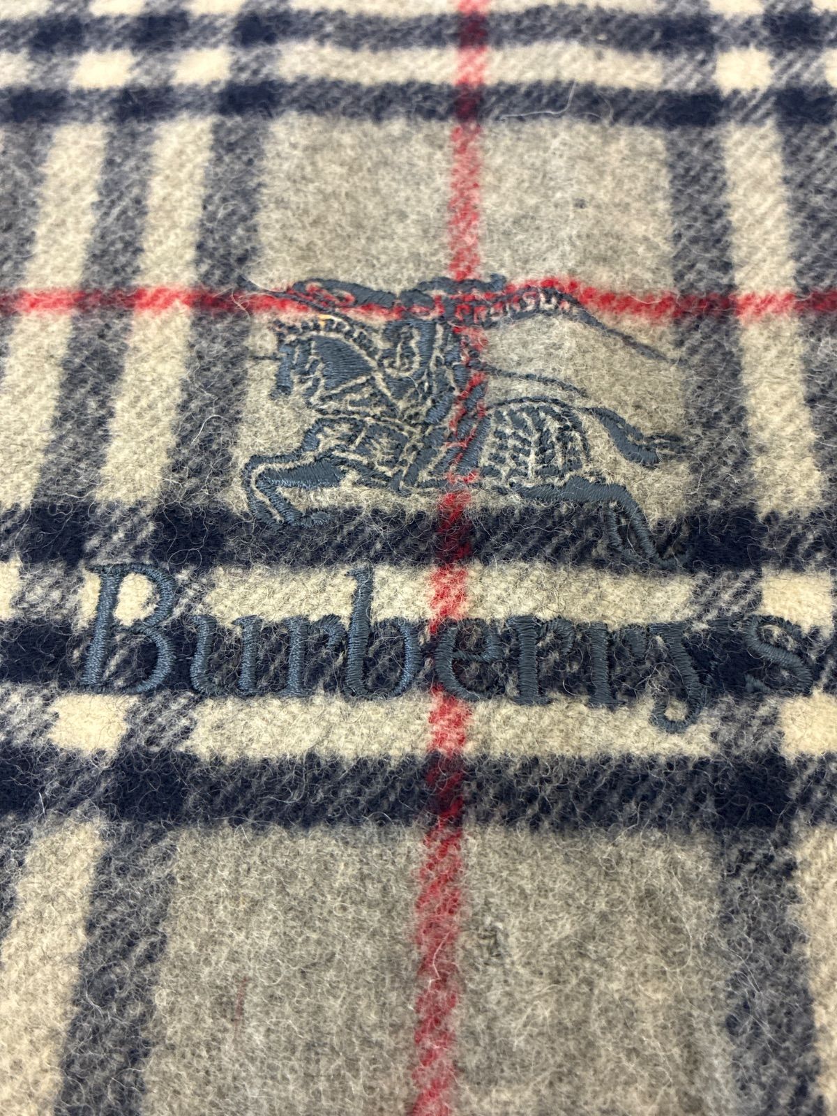 BURBERRY バーバリー グレー ノバチェック ウール ストール