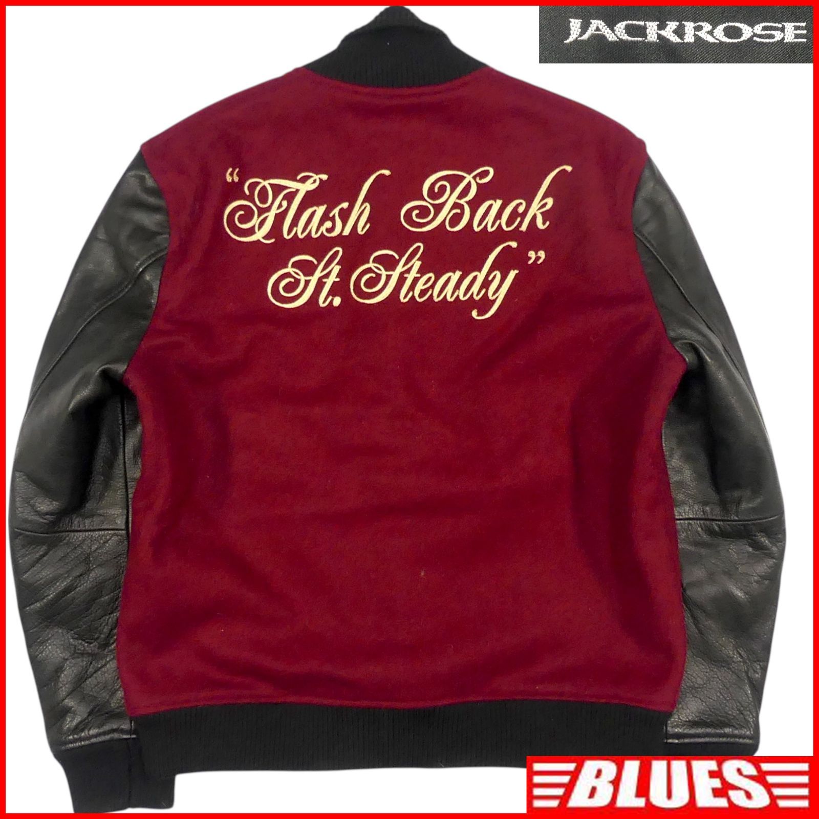 JACKROSE ジャックローズ スタジャン XL 古着 5 レザー 赤 えんじ 