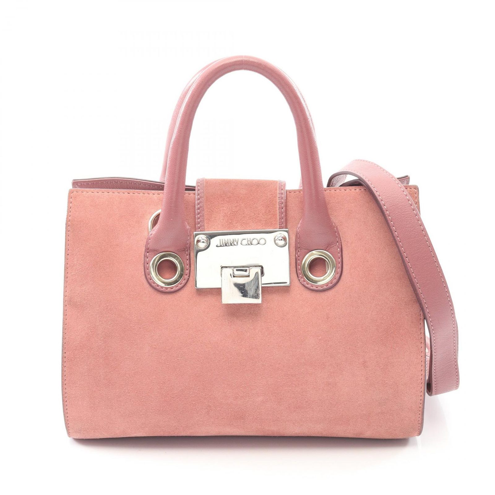 ジミーチュウ JIMMY CHOO ハンドバッグ ピンク スウェード レザー 2way 