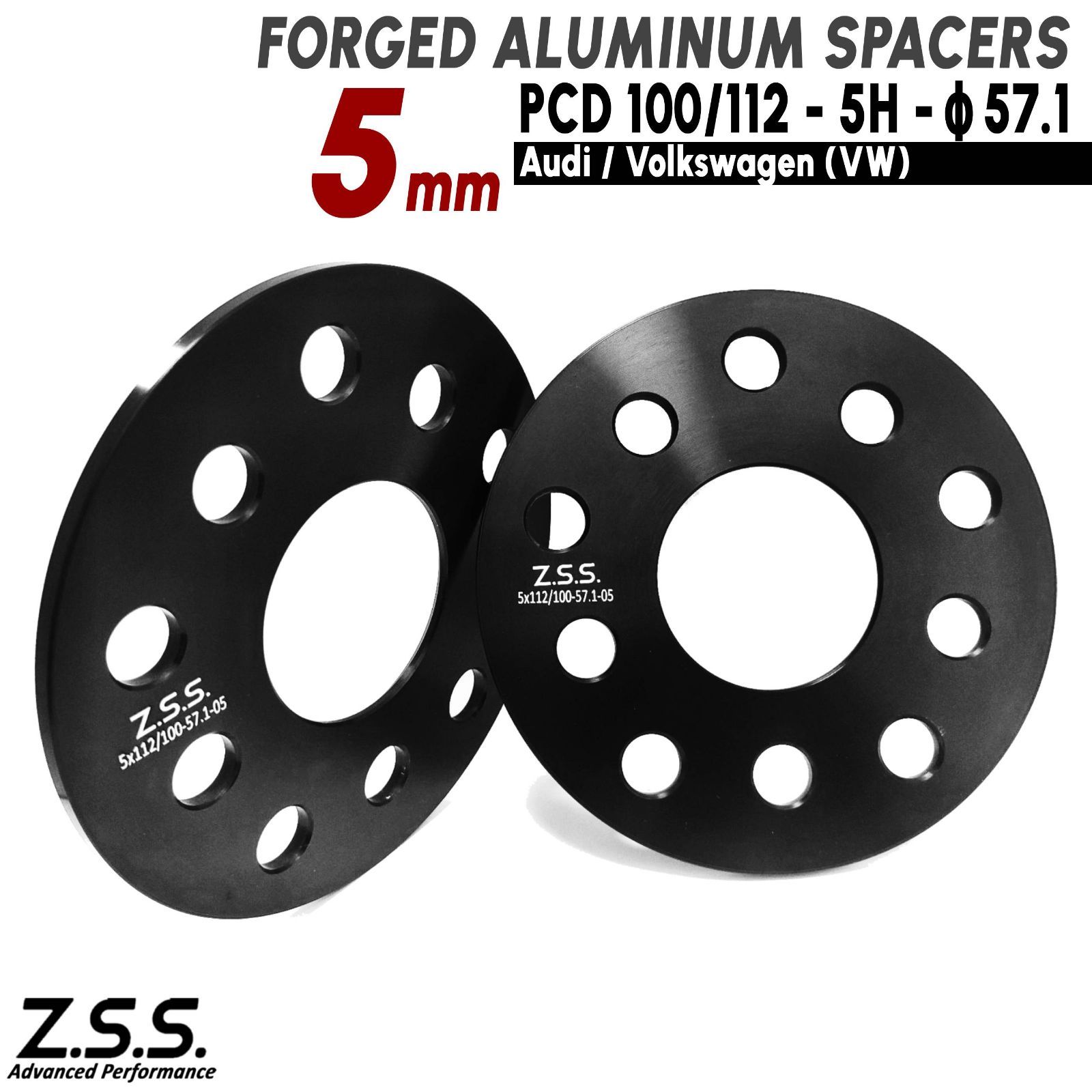 Z.S.S. AP 5mm PCD100 PCD112 5穴 5x100 5x112 ハブ径 57.1φ ワイド 