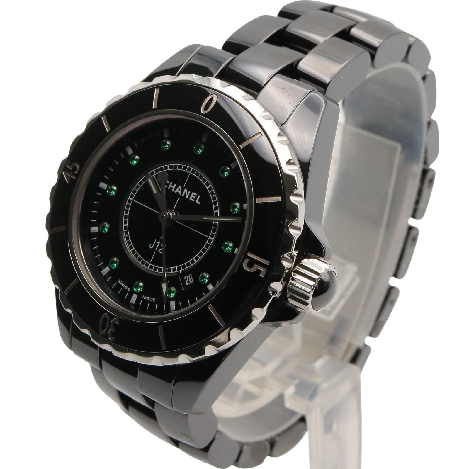シャネル CHANEL J12 10周年アニバーサリー 腕時計 時計 セラミック エメラルド レディース ブラック系 H2679 【中古】 楽天市場】シャネル CHANEL 腕時計 J12 H2679 12ポイント エメラルド