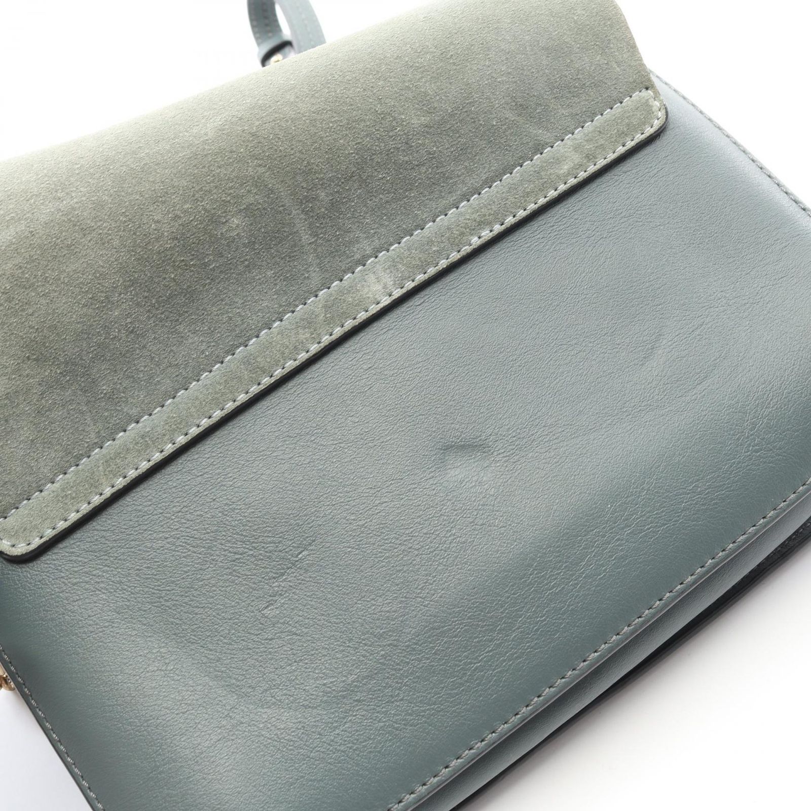 クロエ Chloe ショルダーバッグ FAYE フェイ ブルー スウェード レザー 