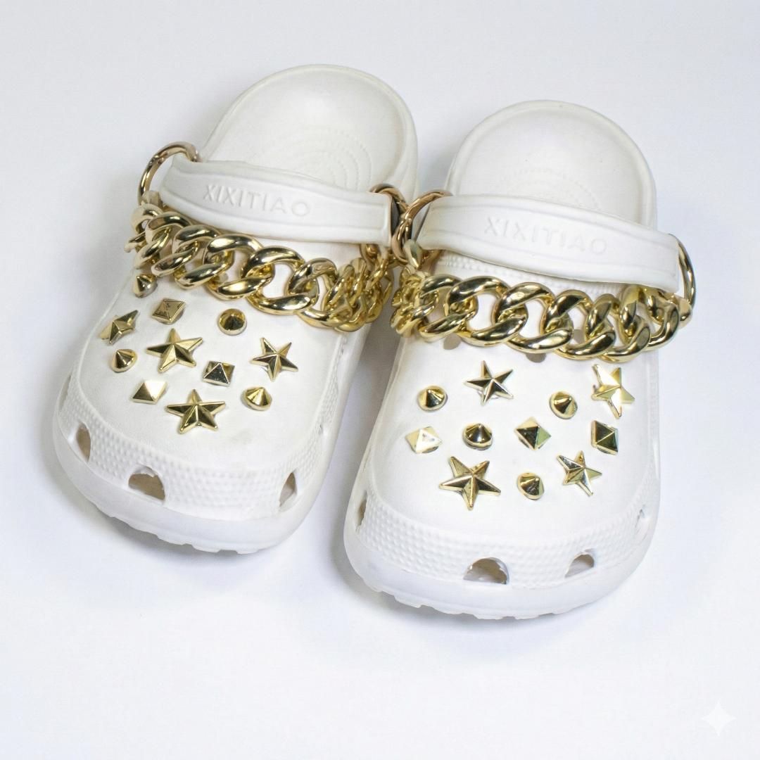 クロックス crocs ジビッツ デコ 韓国 y2k 星 ゴールド チェーン