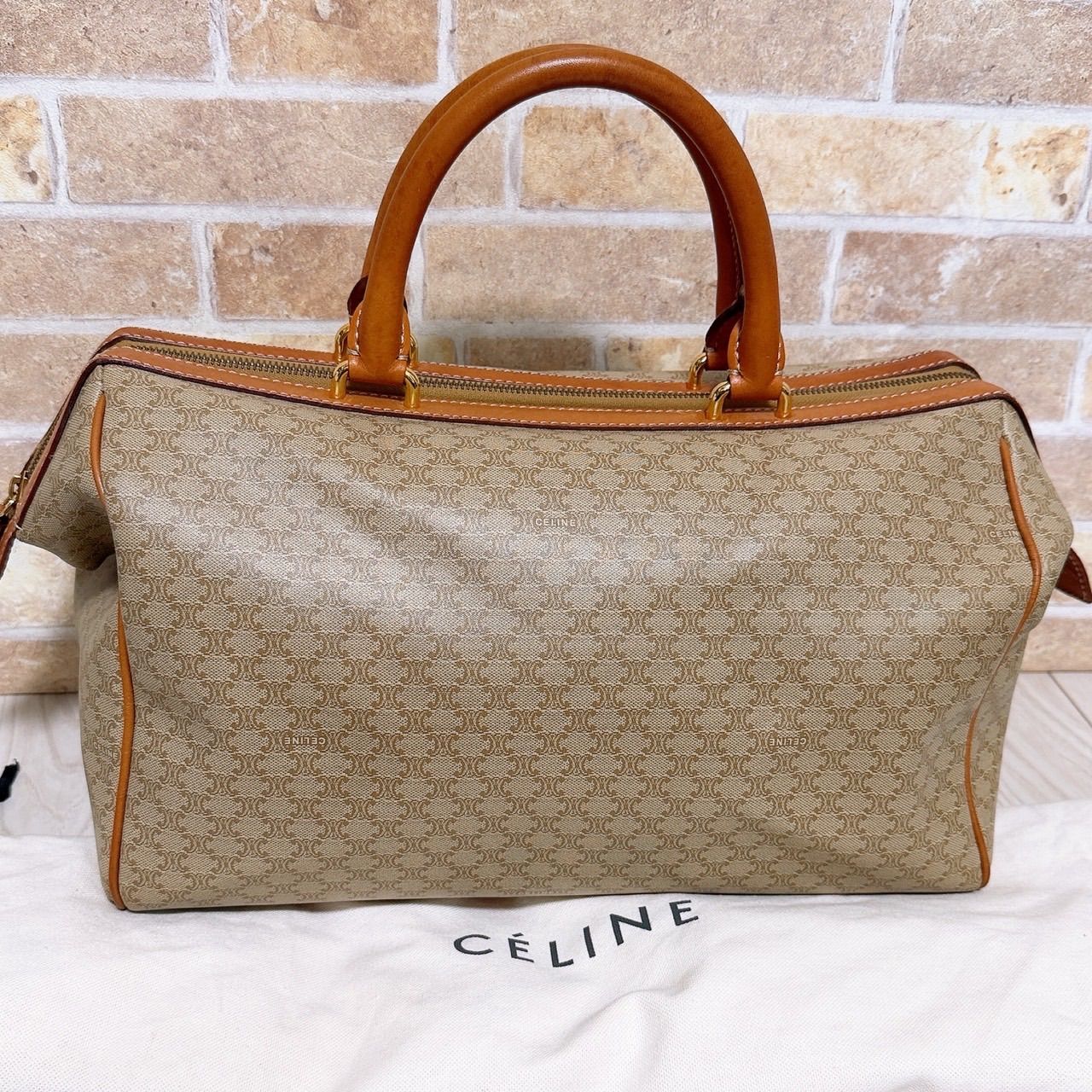 美品)CELINE(セリーヌ)ハンドバッグ マカダム柄 PVC 大きめ 美品)CELINE(セリーヌ)ハンドバッグ マカダム柄 PVC 大きめ